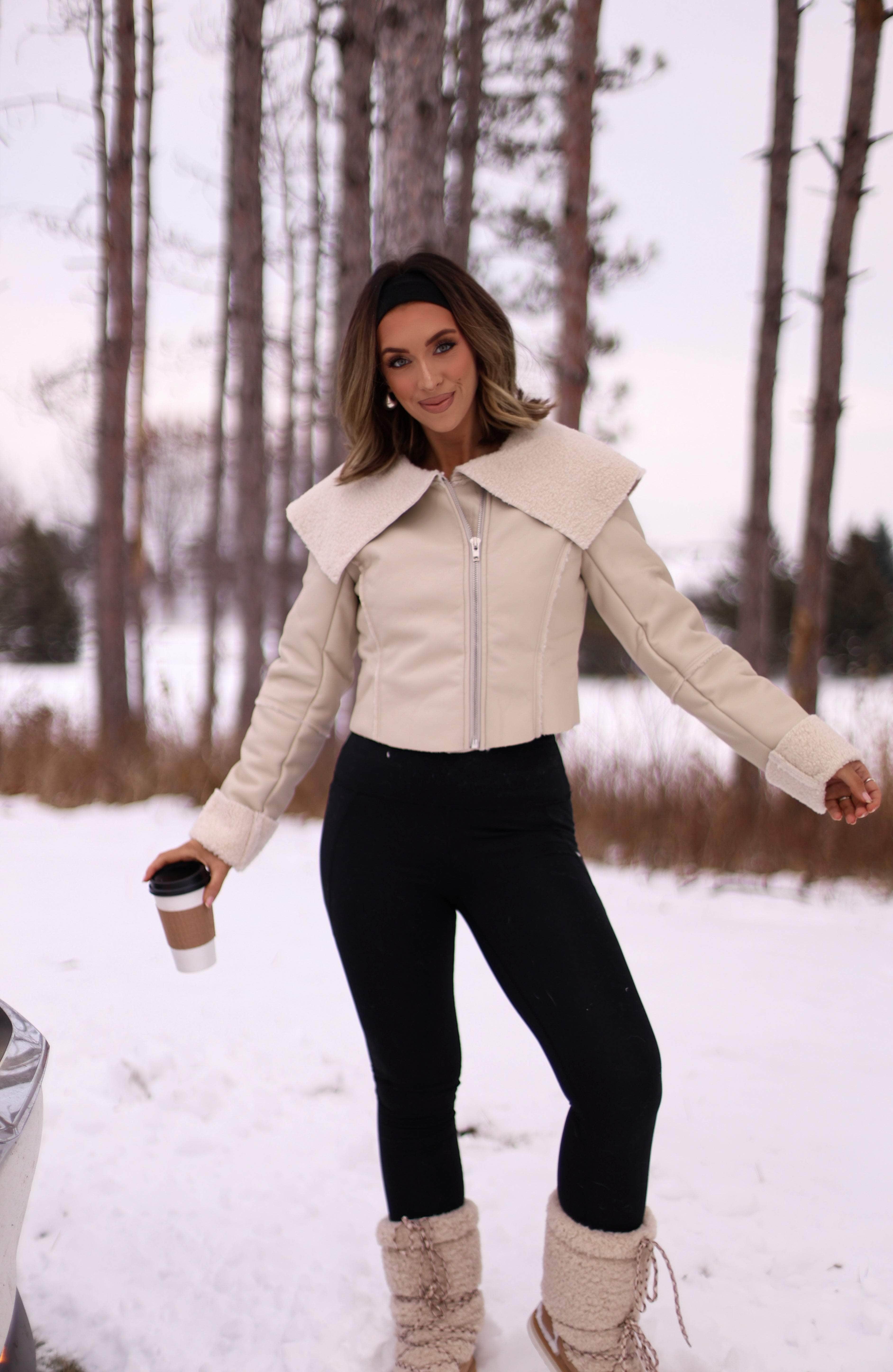 Faux Leather Shearling Jacket