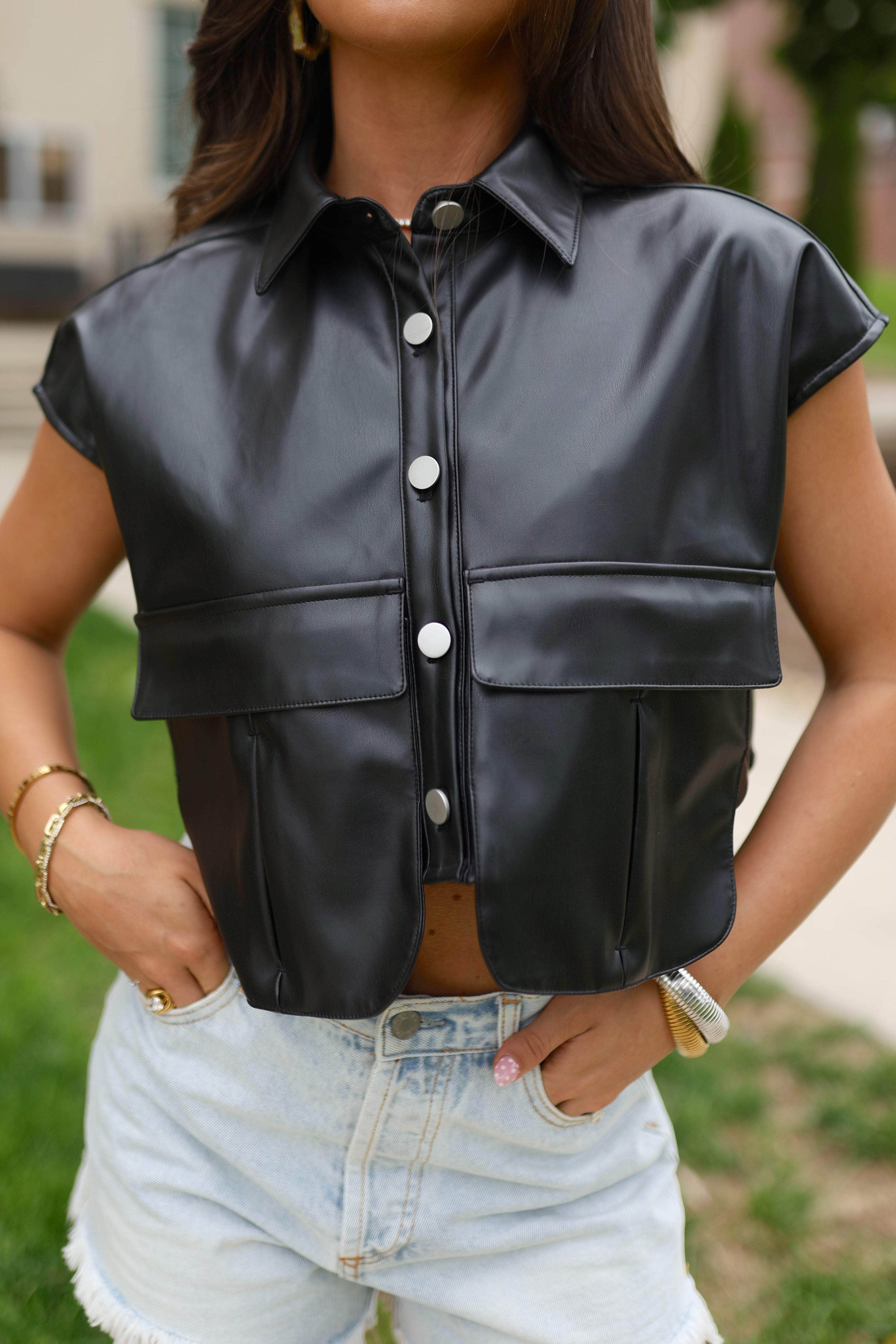Faux Leather Vest