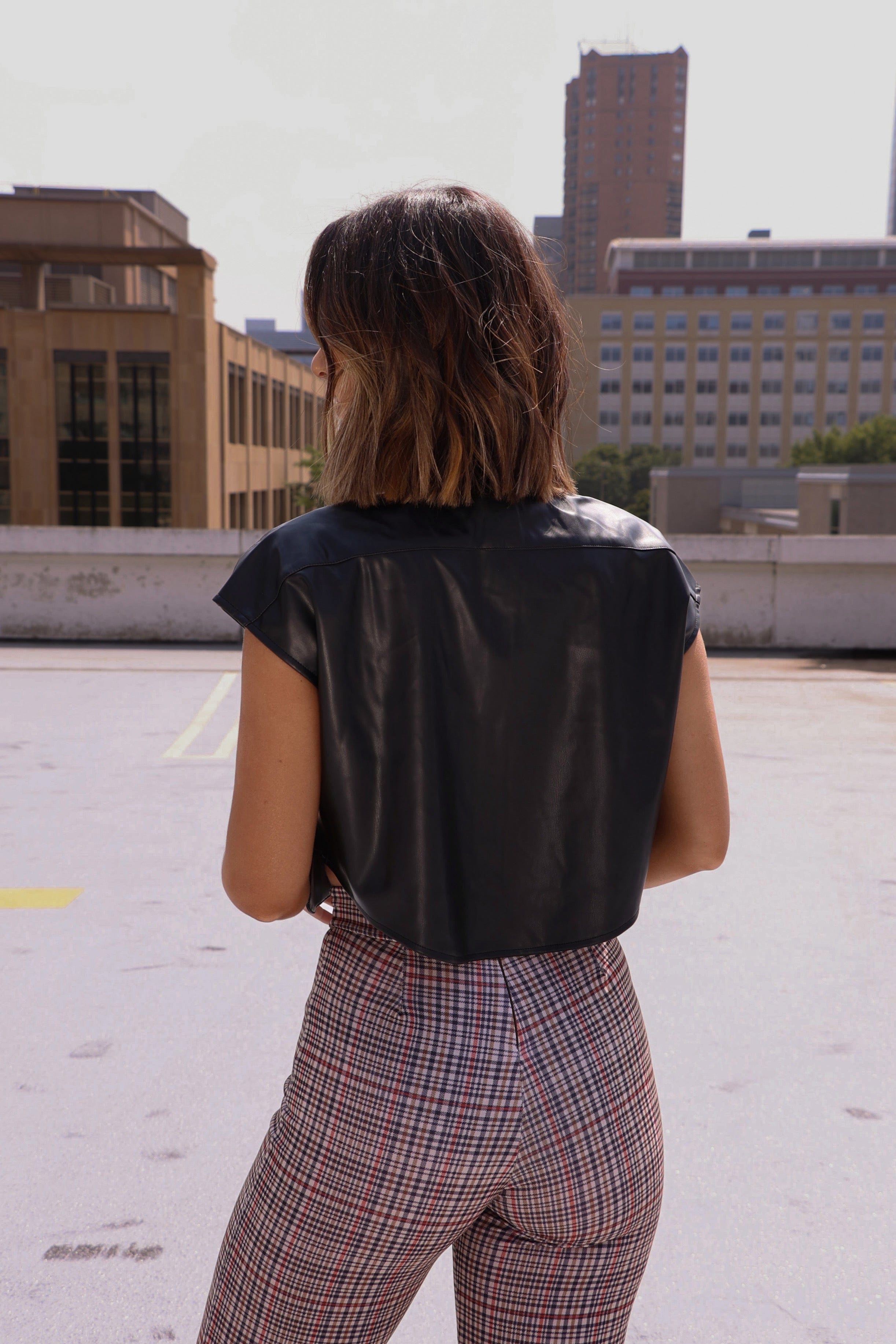 Faux Leather Vest Cloud Ten