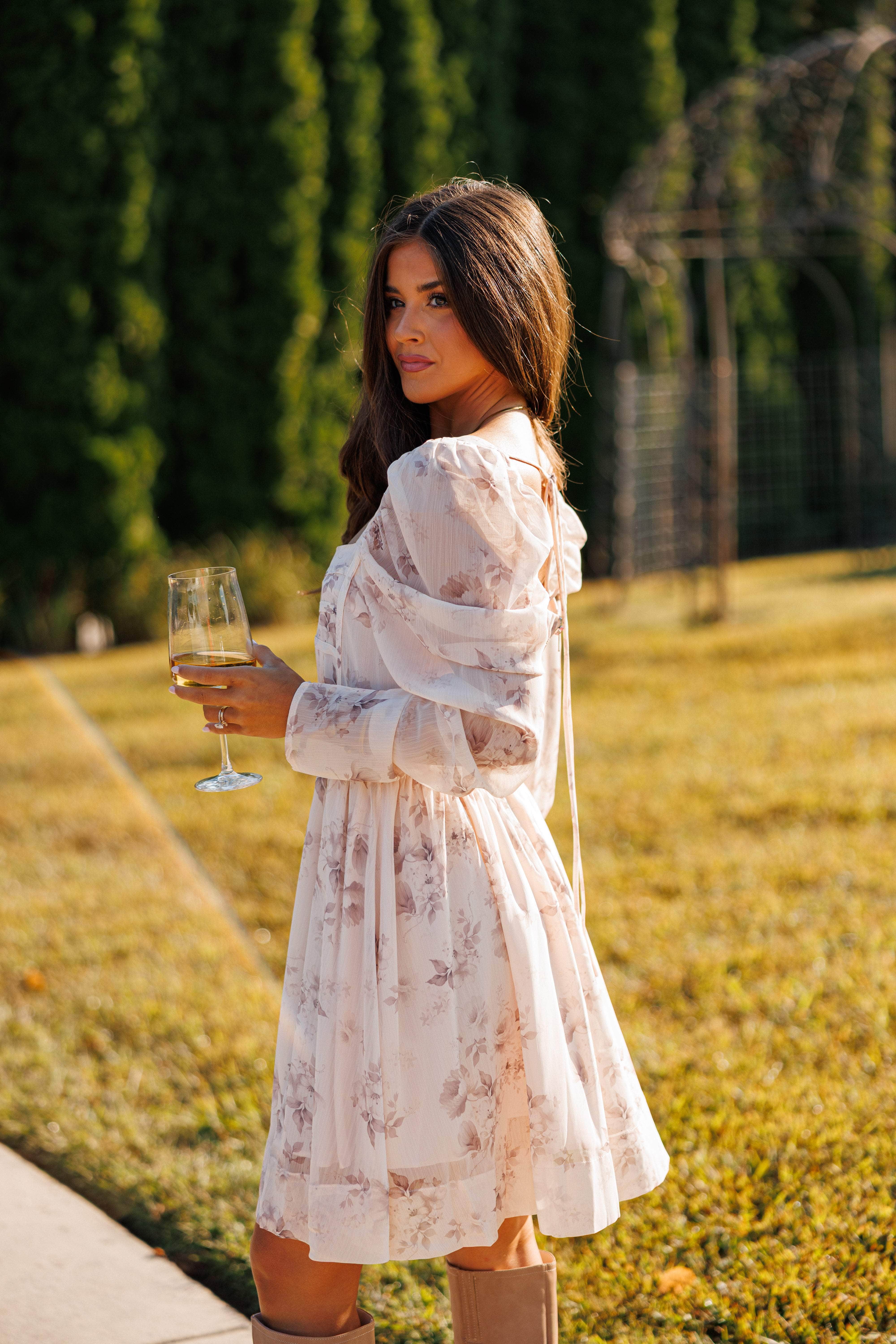 Floral Chiffon Corset Dress