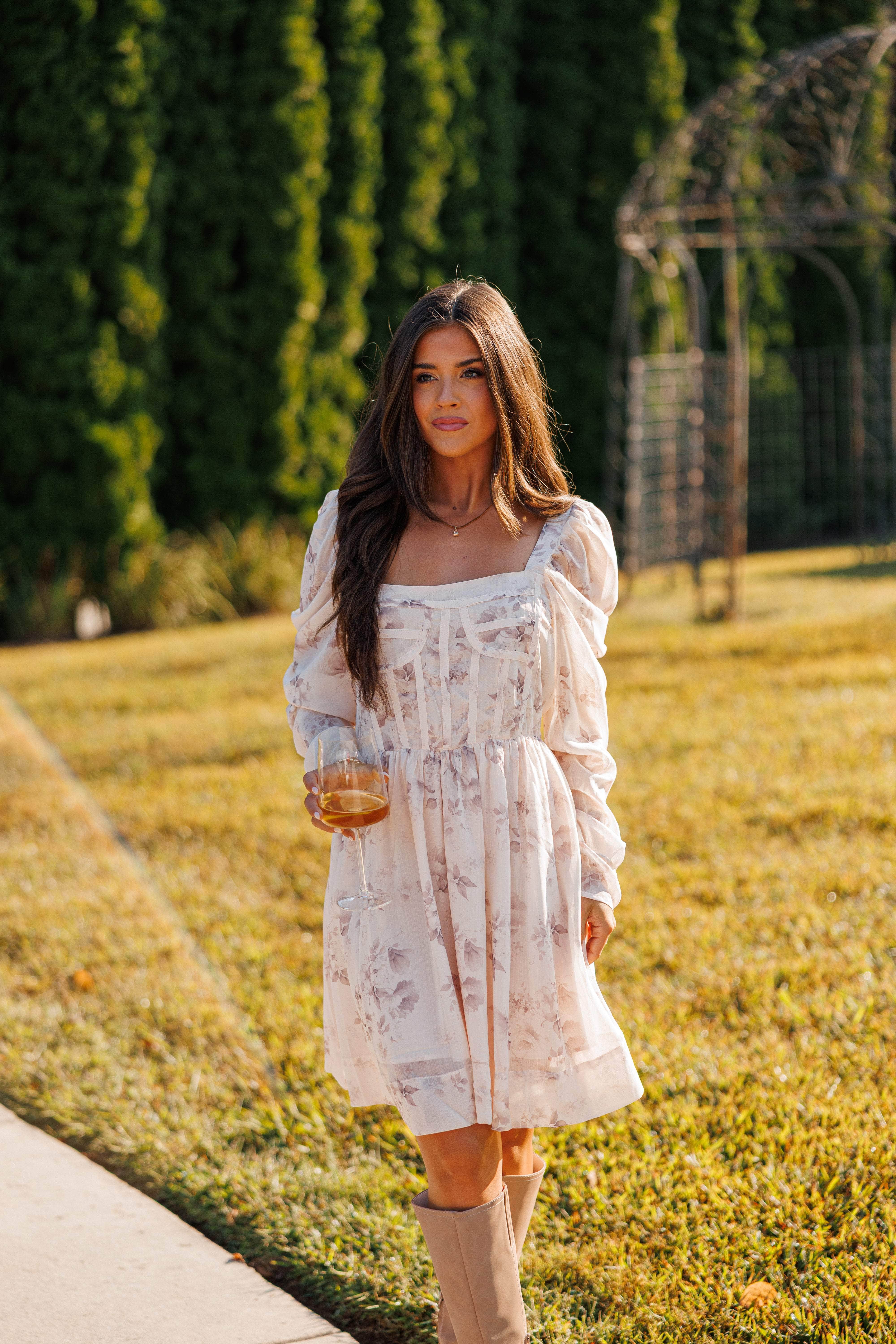 Floral Chiffon Corset Dress