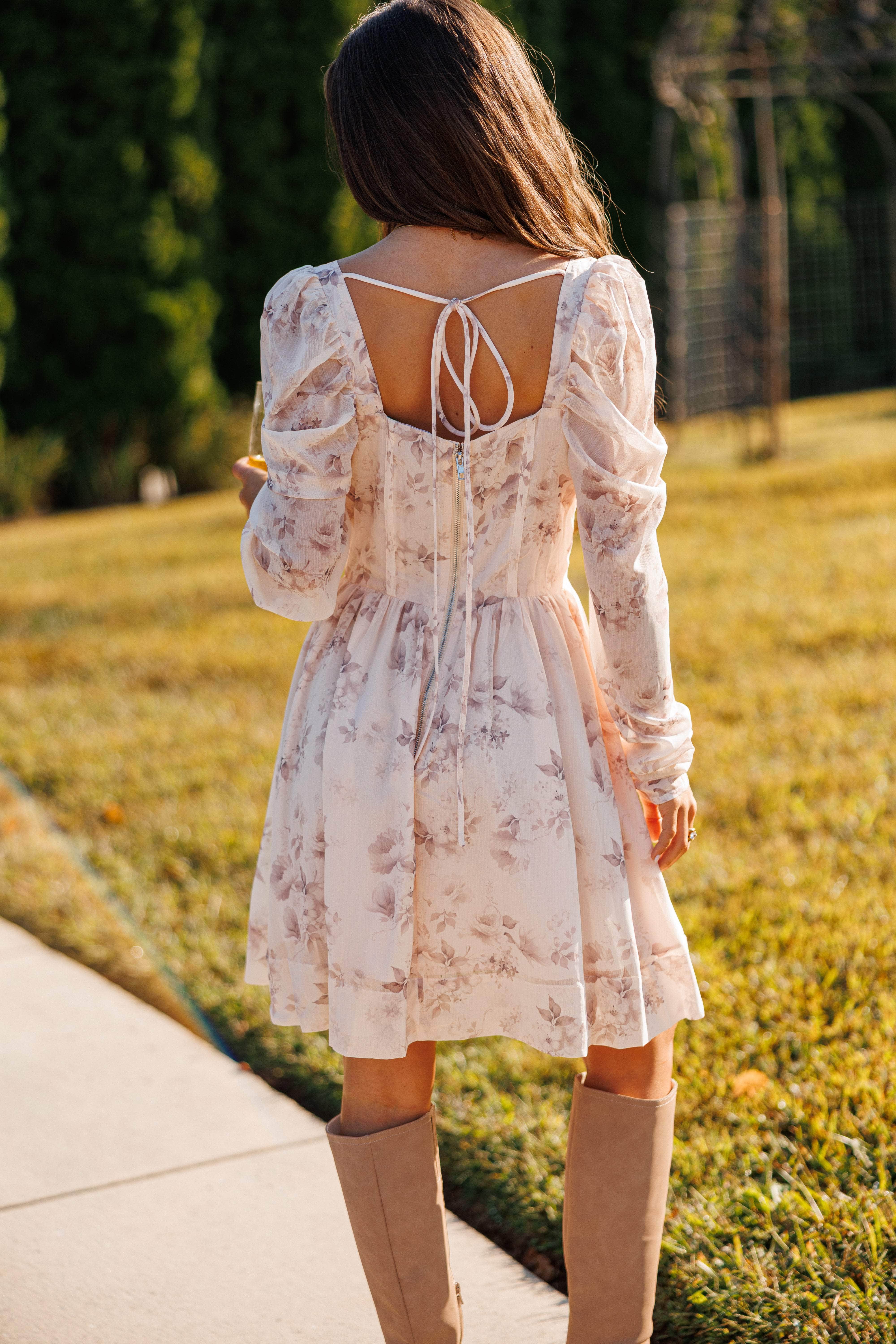 Floral Chiffon Corset Dress