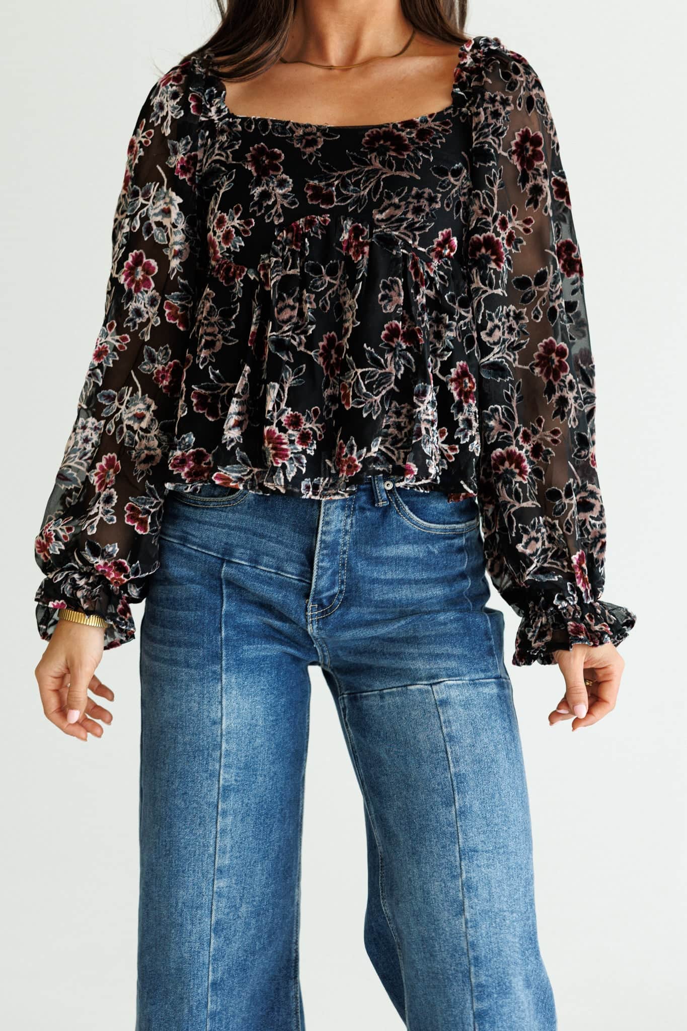 Floral Feelings Velvet Top