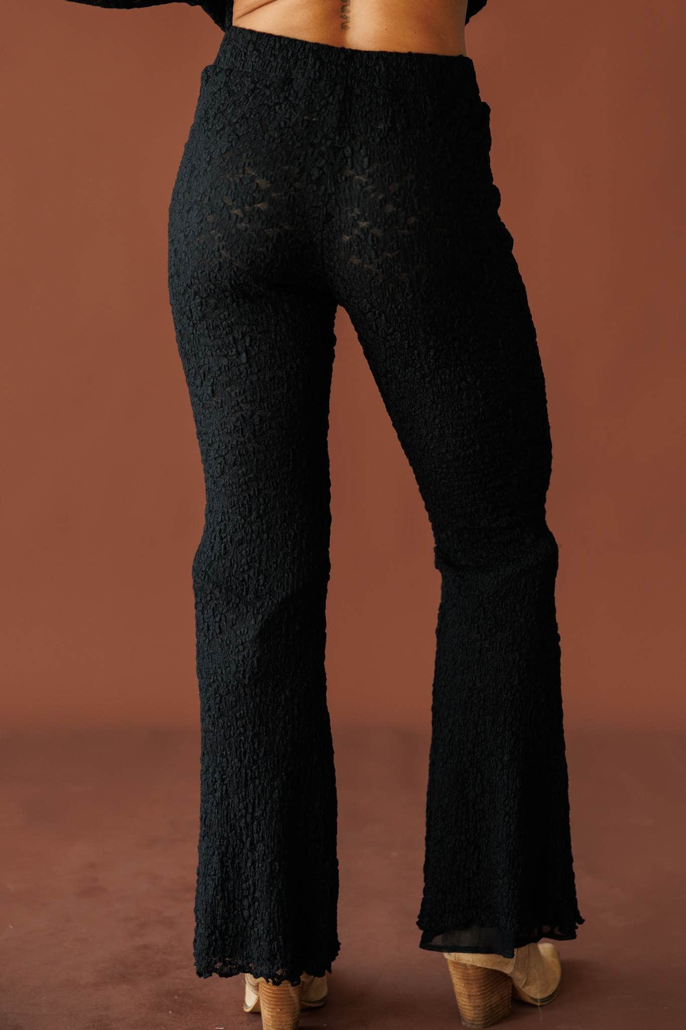 Floral Lace Flared Pants