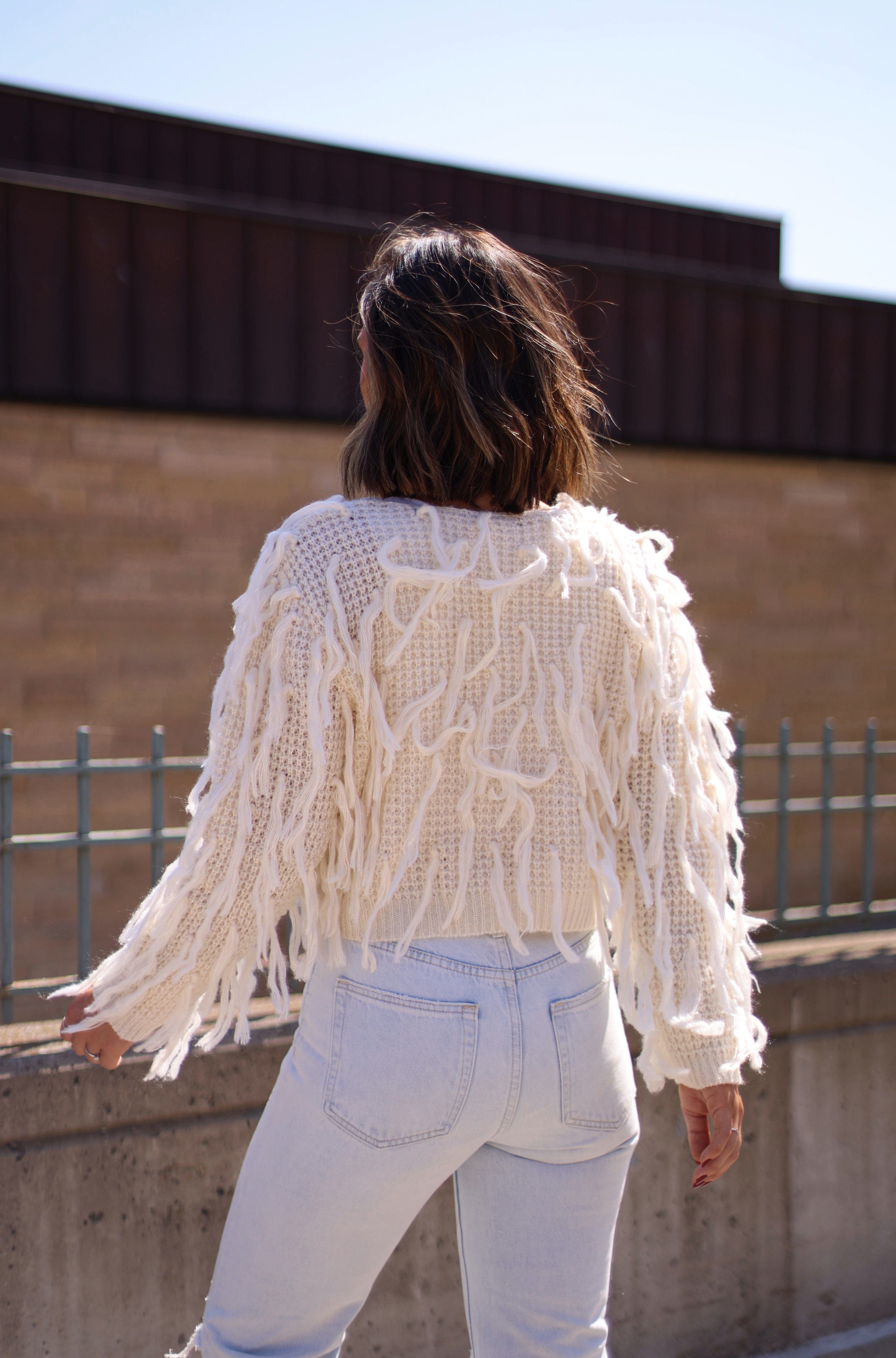 Frosty Fringe Sweater BaeVely