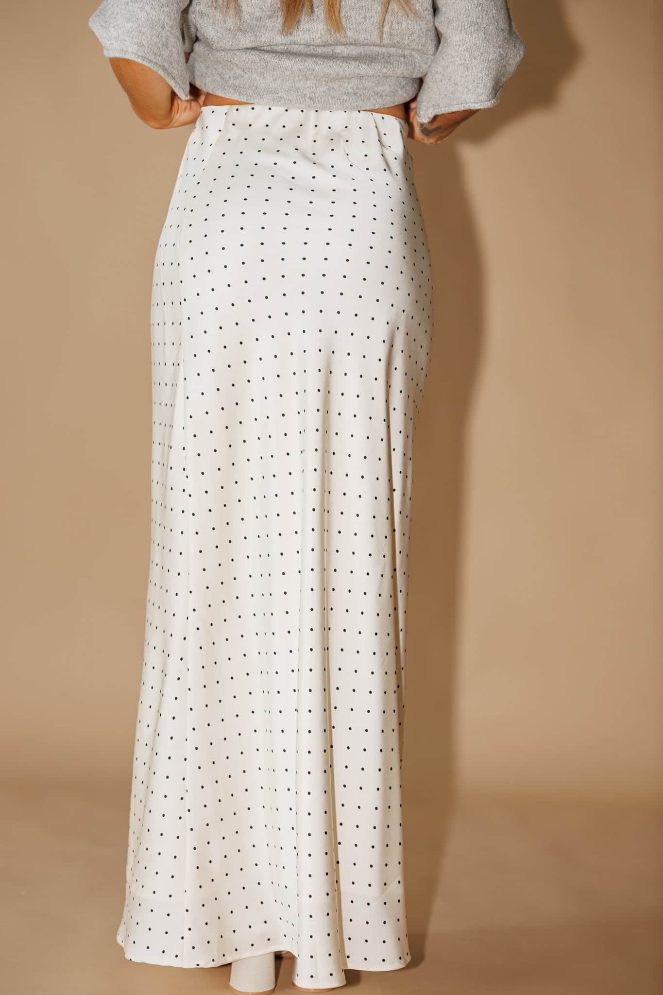 Polka Dot Satin Skirt