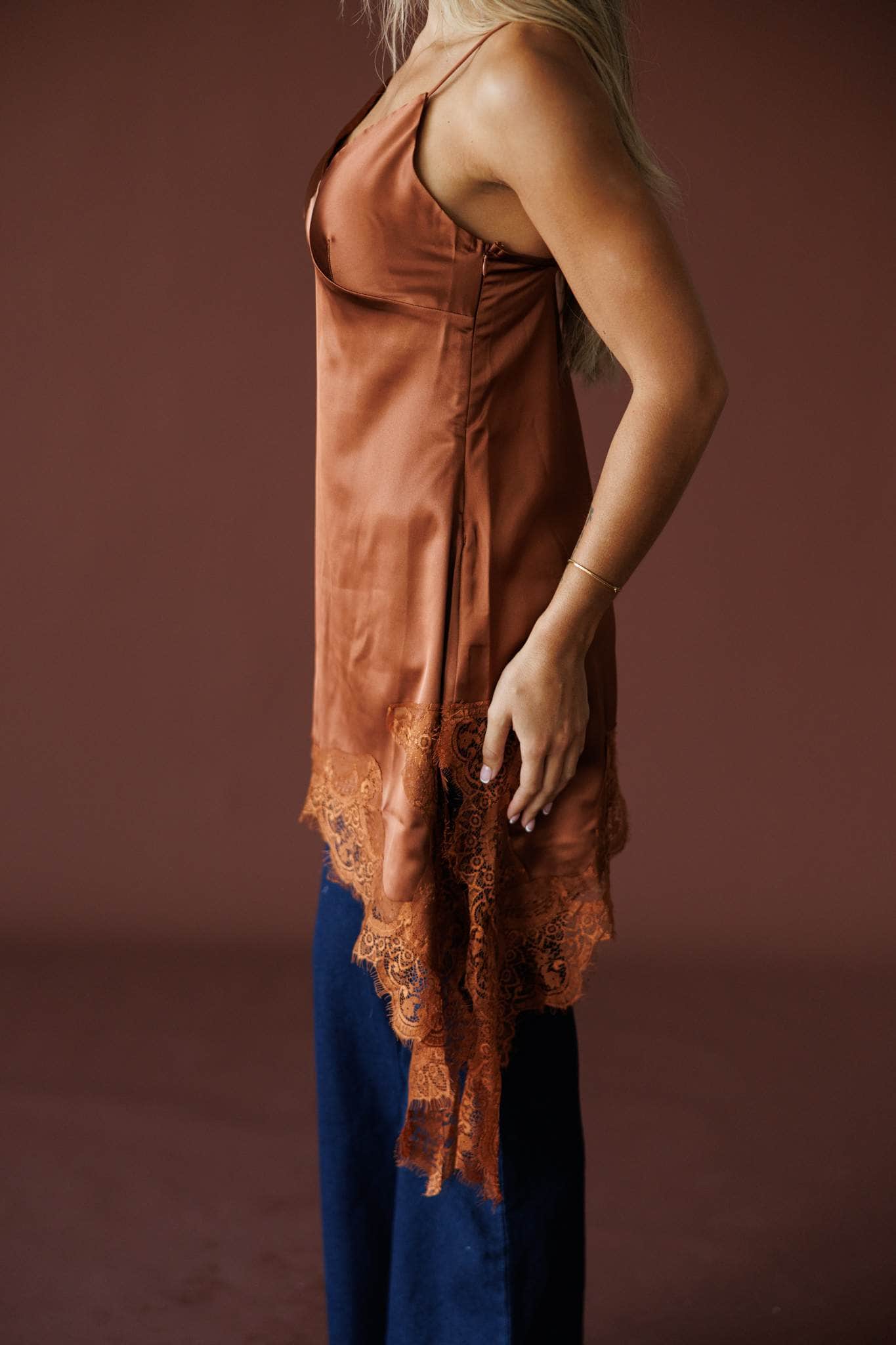 Burnt Letters Lace Top