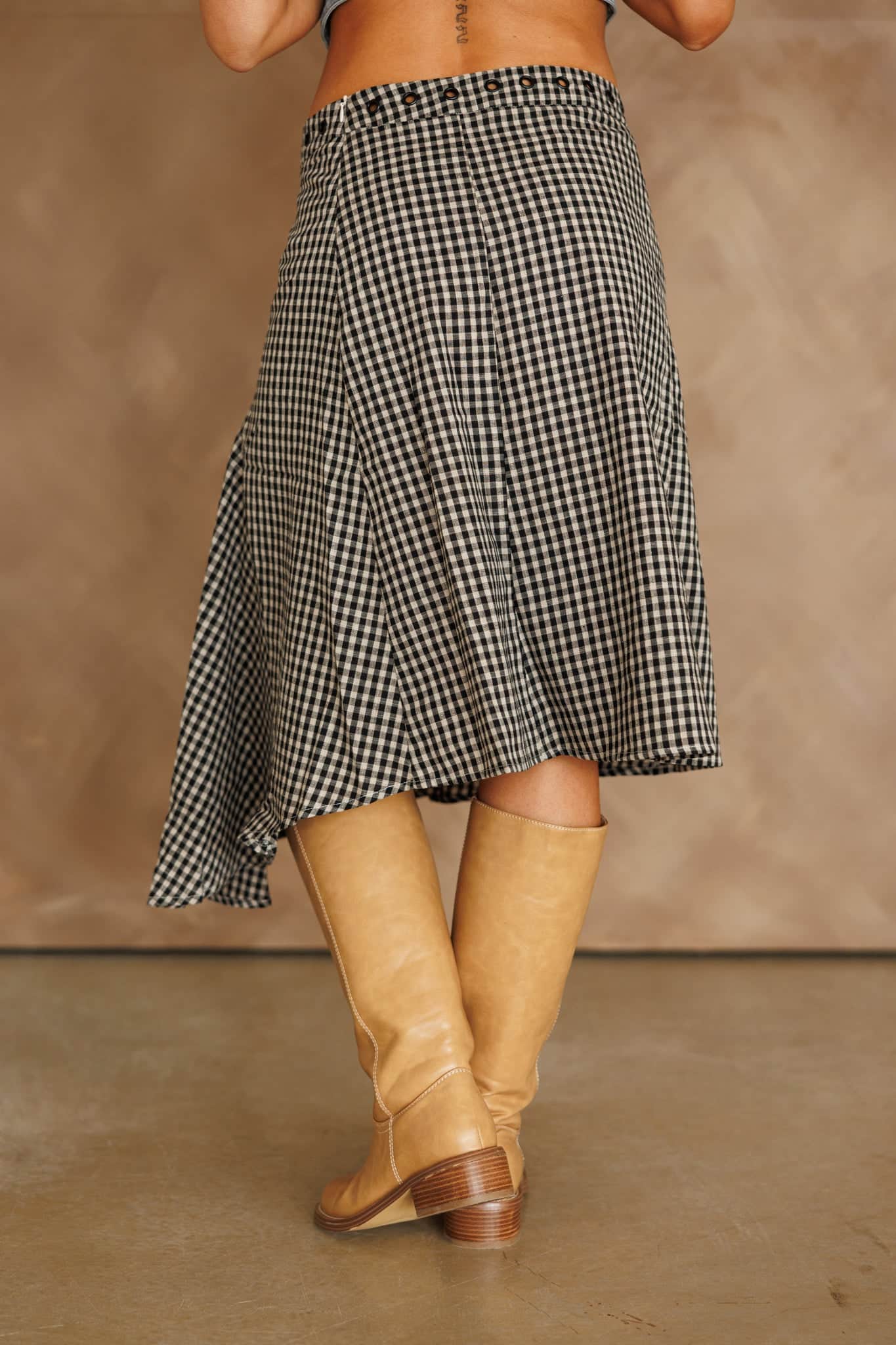 Gingham Asymmetrical Skirt