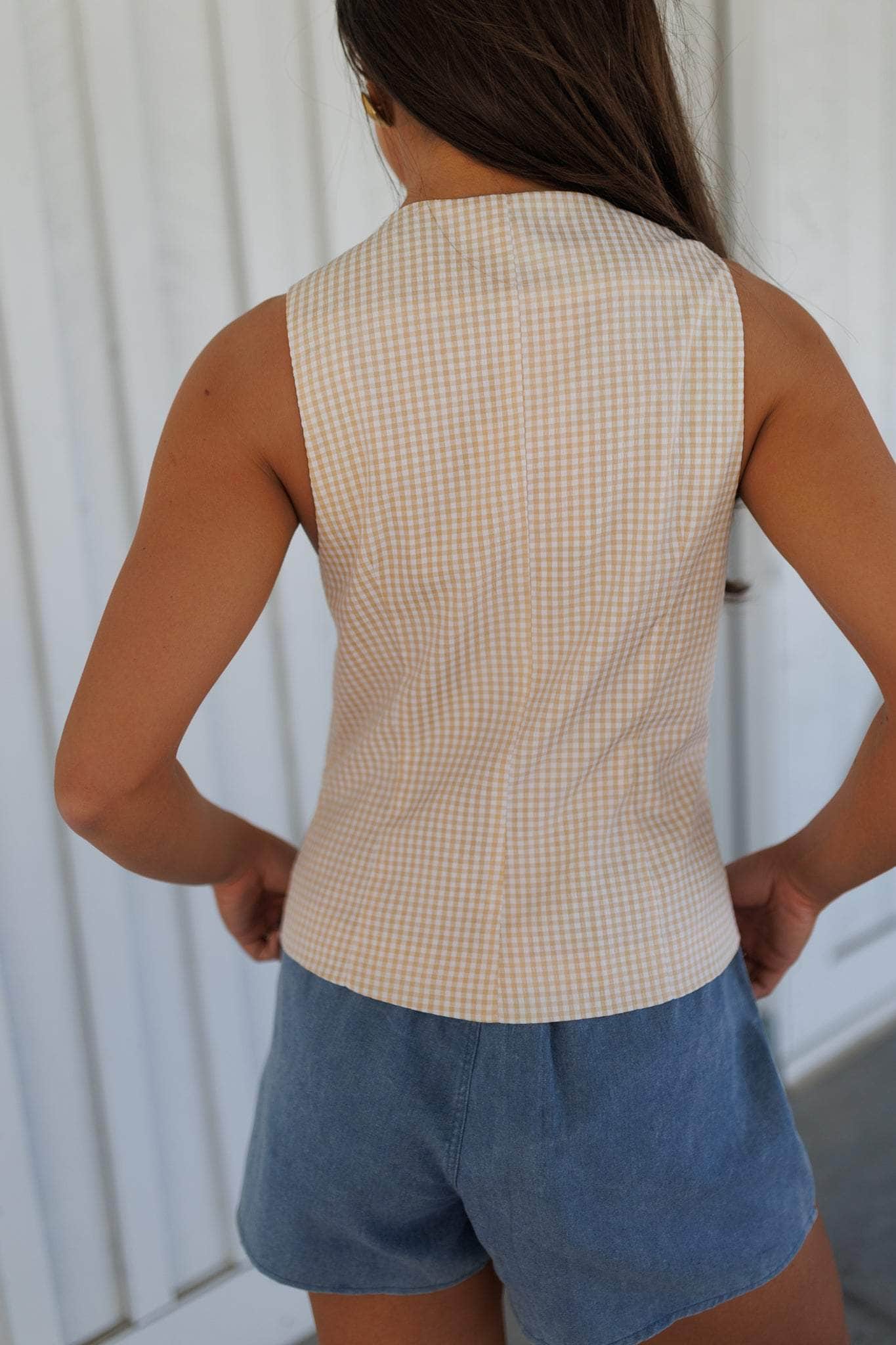 Gingham Vest Top