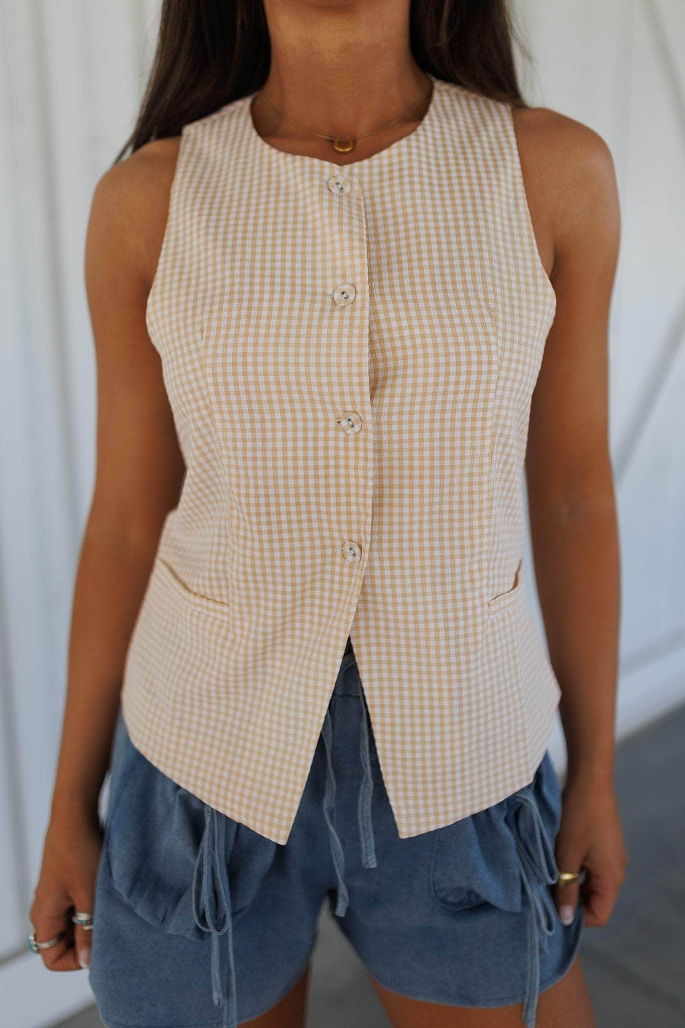 Gingham Vest Top