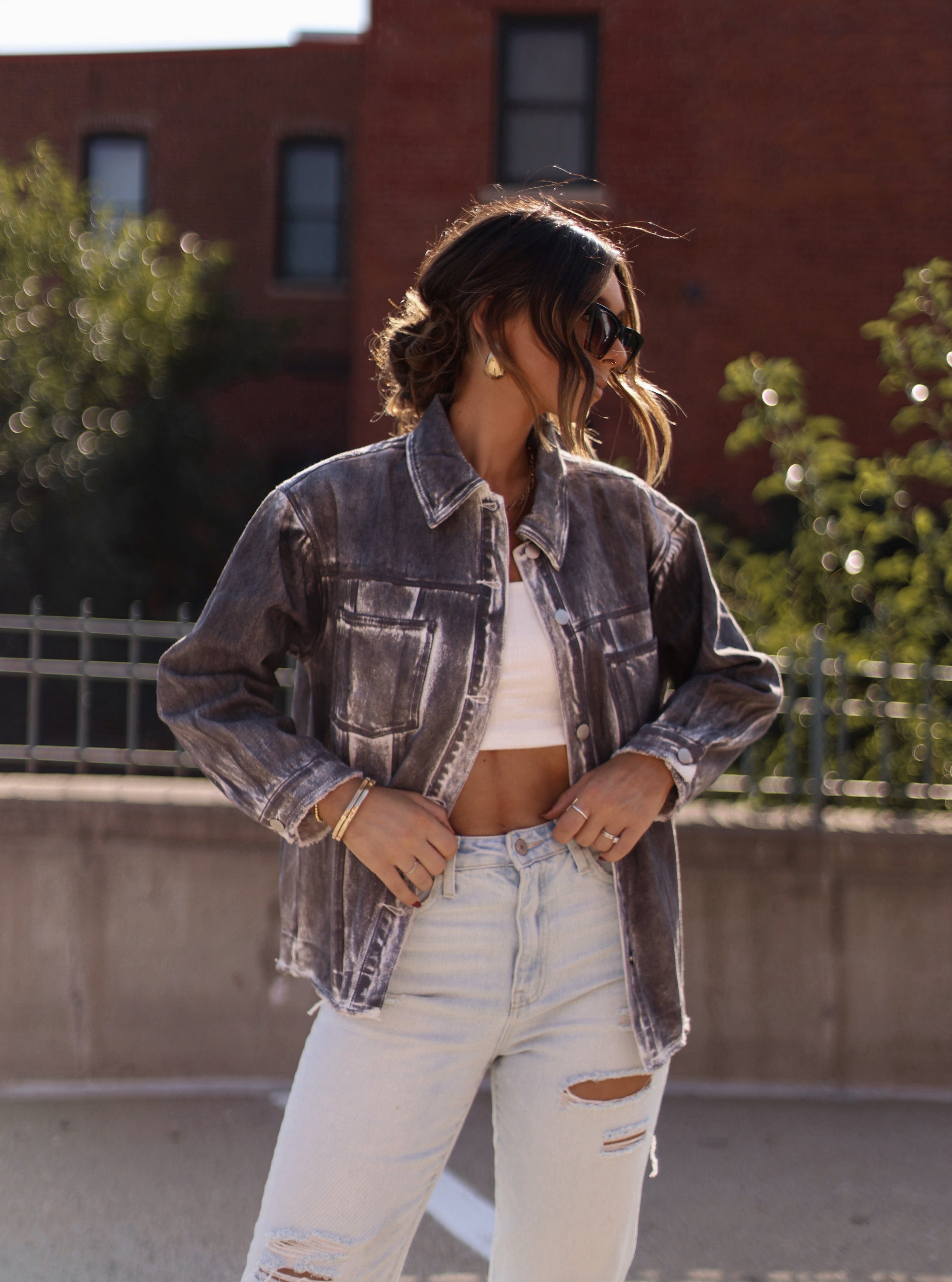 Grunge Glam Distressed Jacket LE LIS