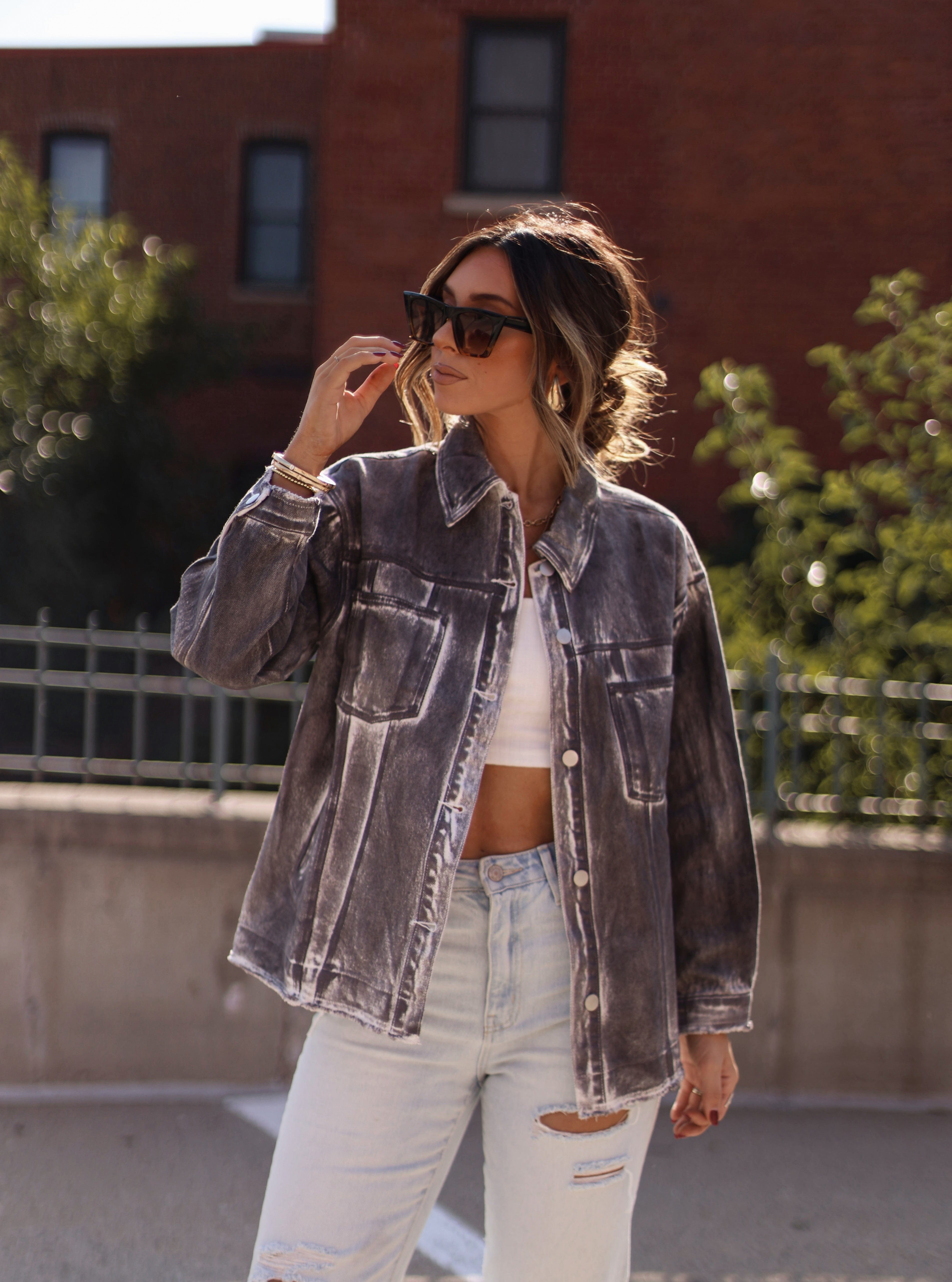 Grunge Glam Distressed Jacket LE LIS