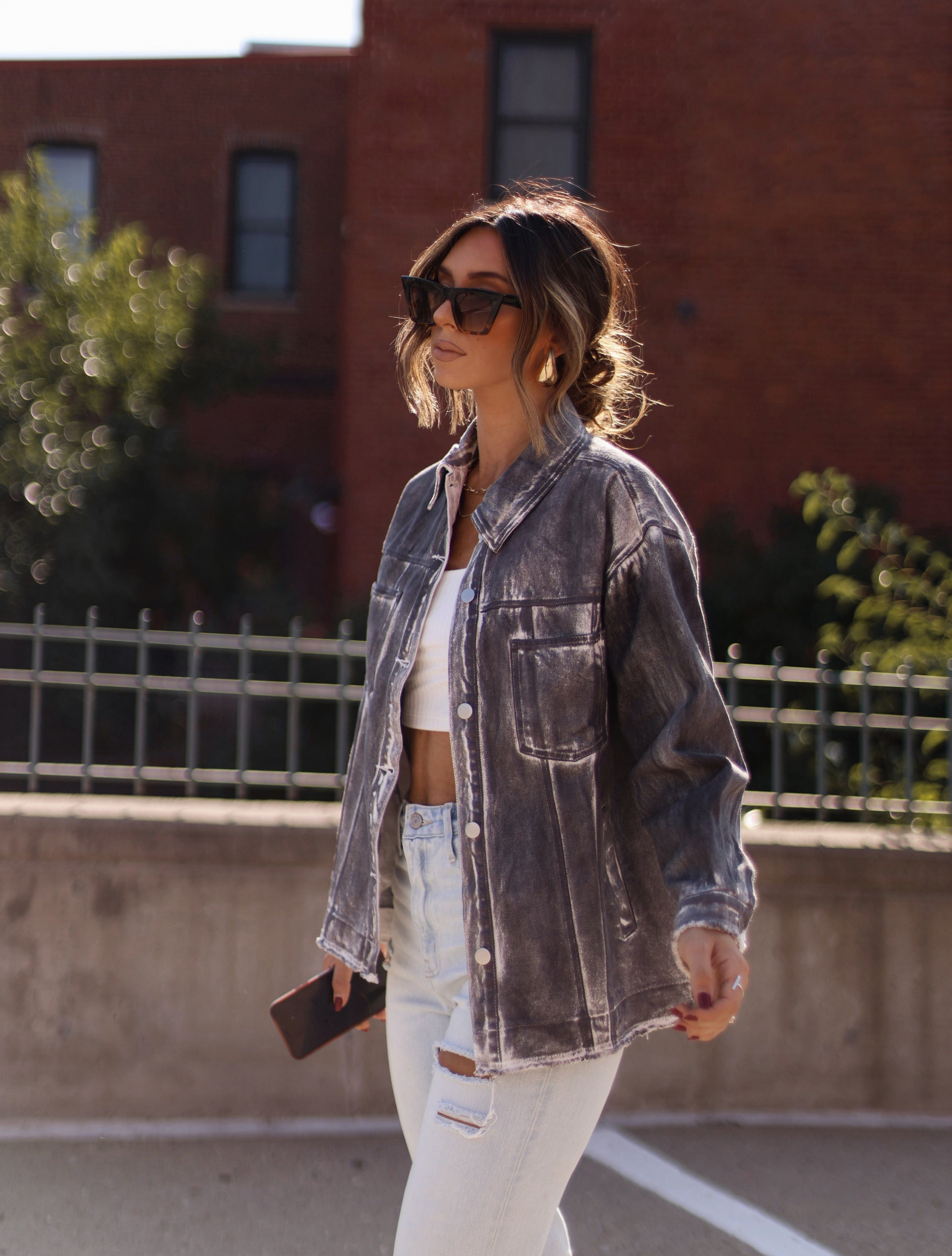 Grunge Glam Distressed Jacket LE LIS