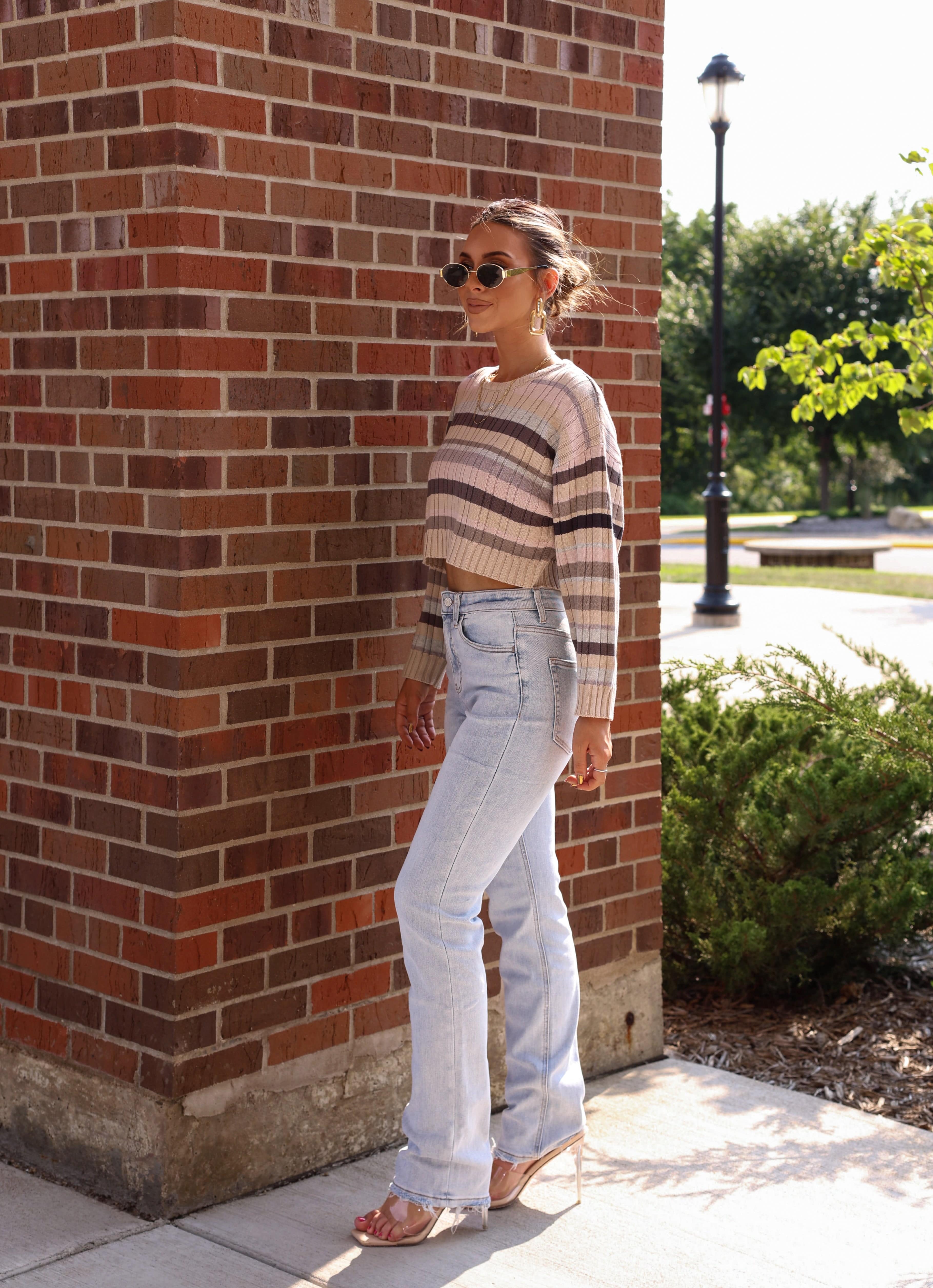 High Rise Stretch Straight Denim Vervet