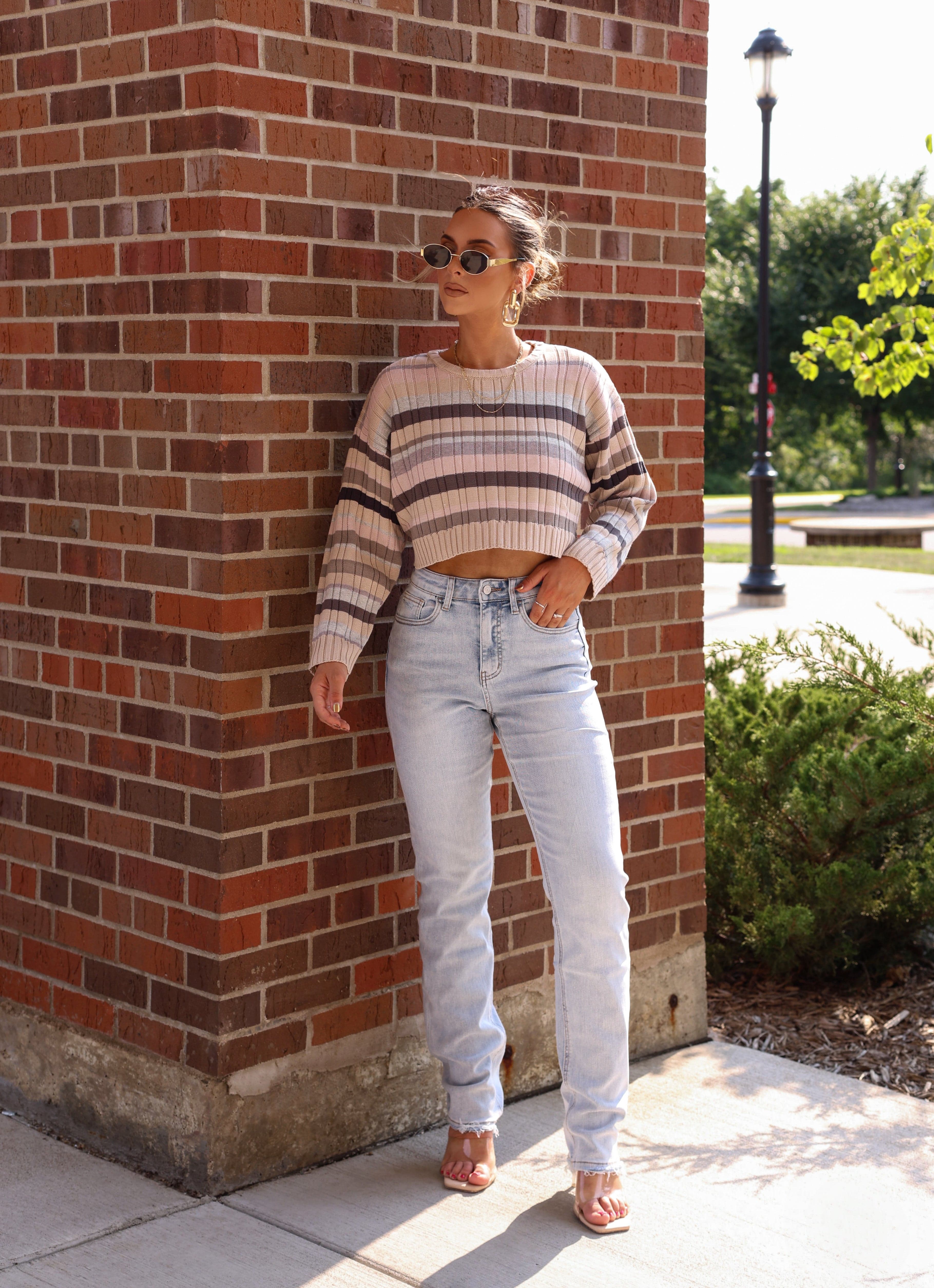 High Rise Stretch Straight Denim Vervet