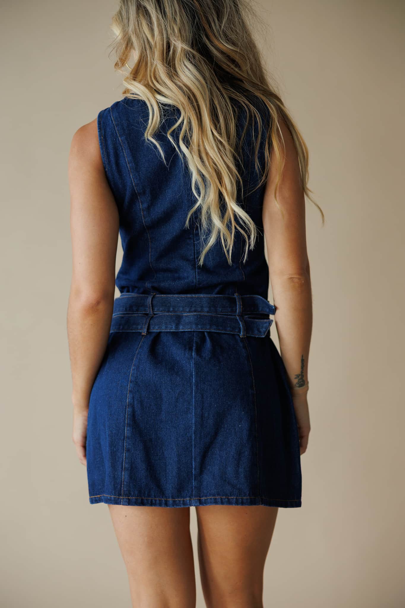 Ella Belted Denim Dress