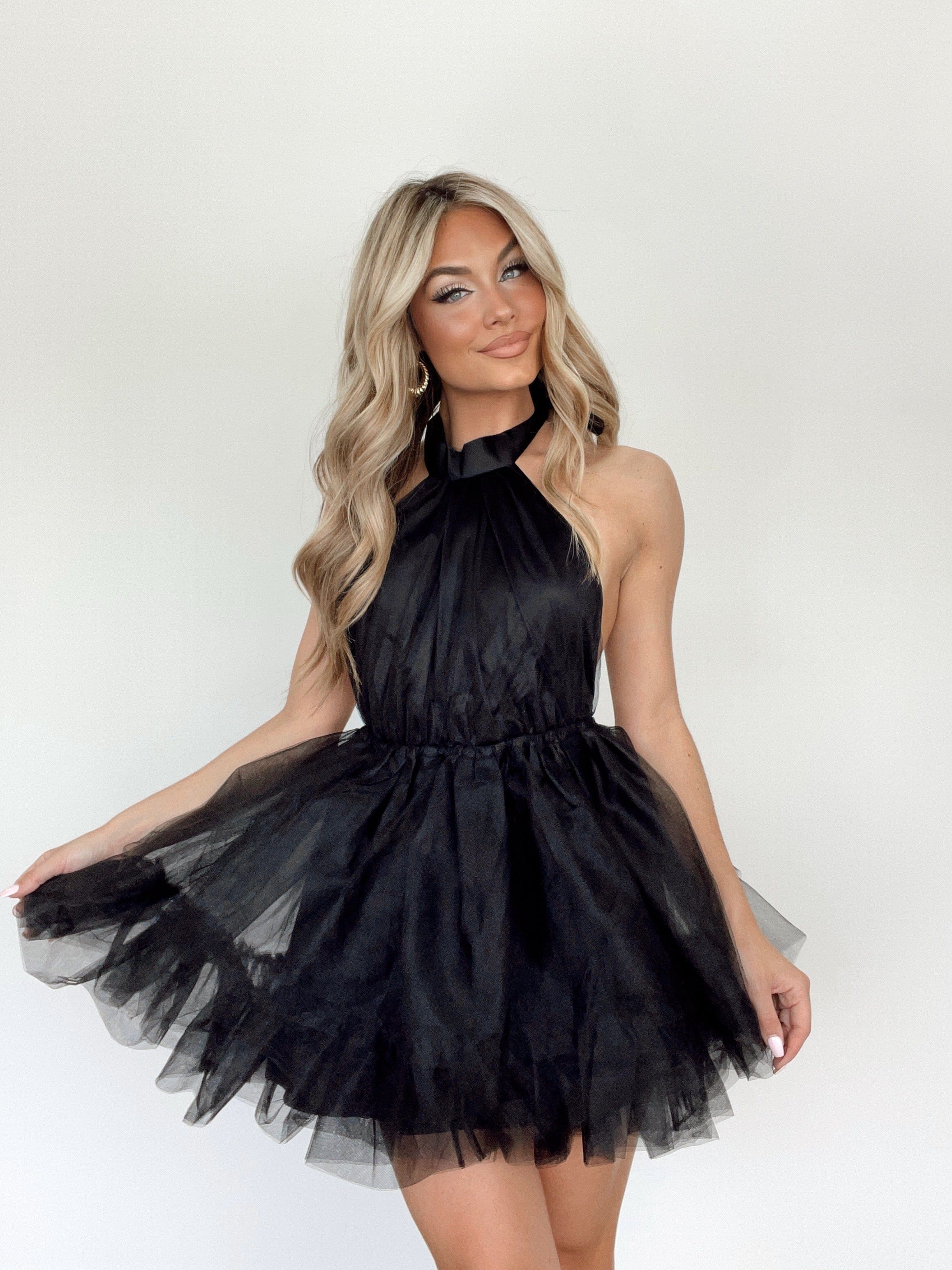 ID5734 black tulle mesh dress Klesis