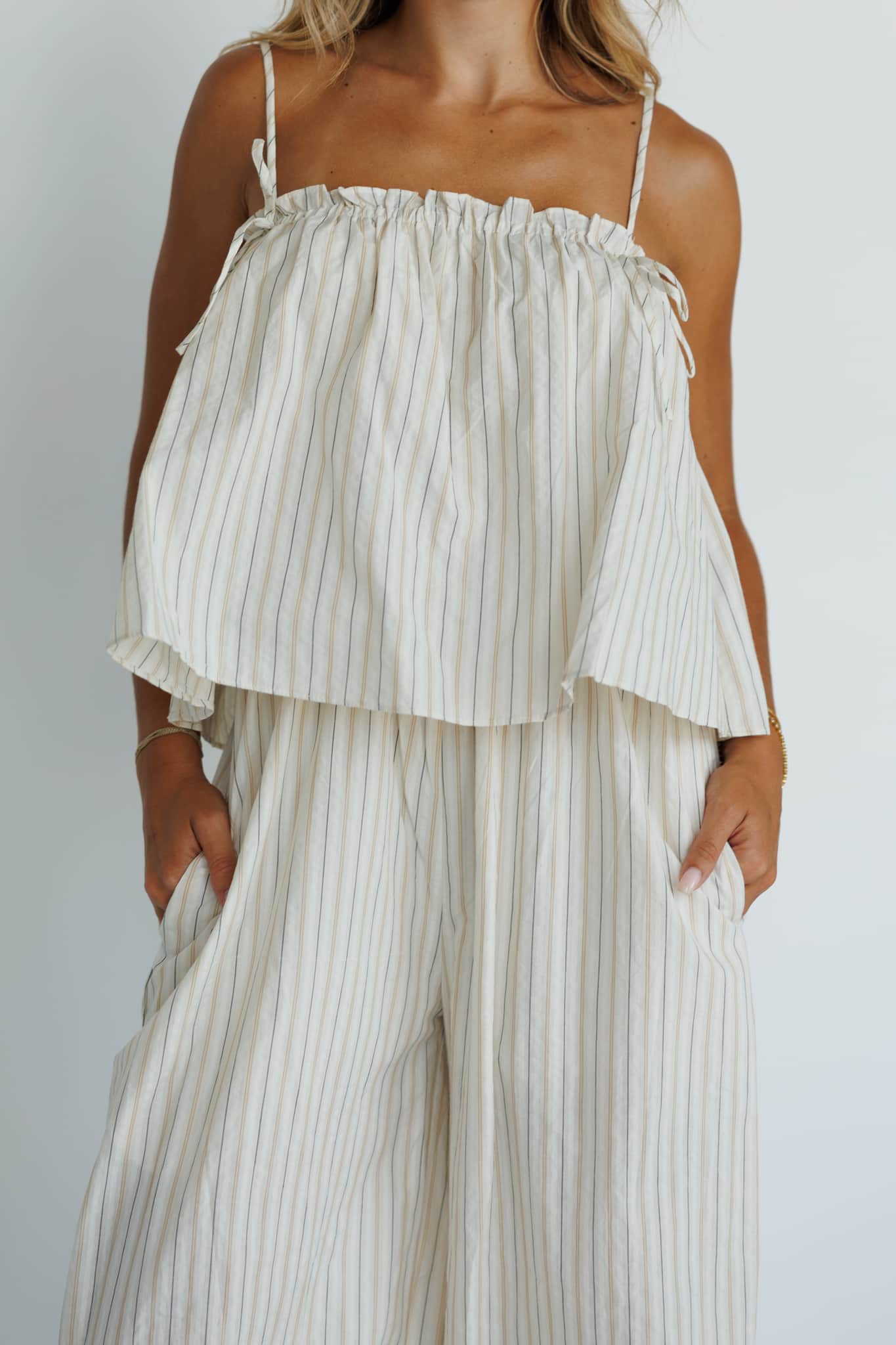 Striped Top Balloon Jumpsuit