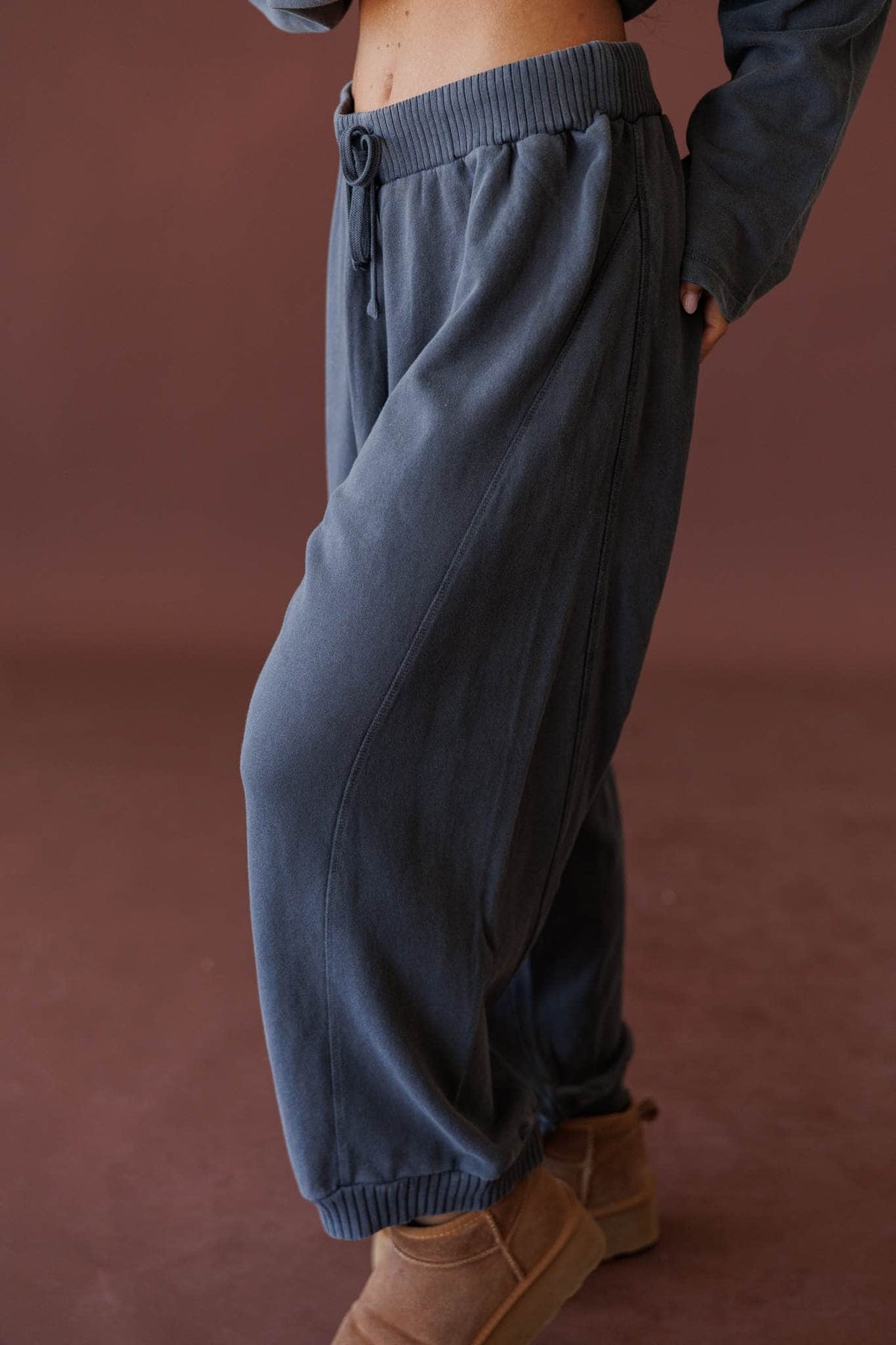 Take Five Joggers, side view of the slouchy fit