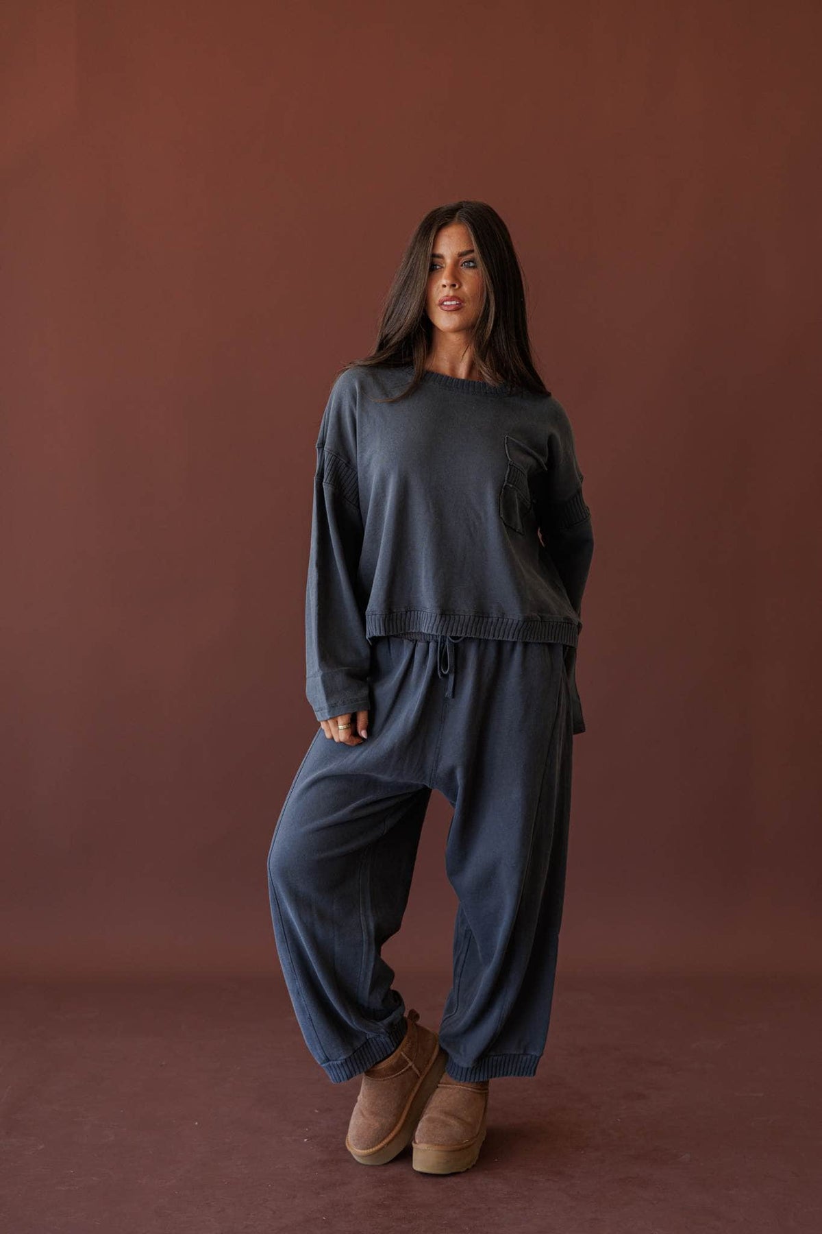 Take Five Joggers, full-length view with the matching pullover