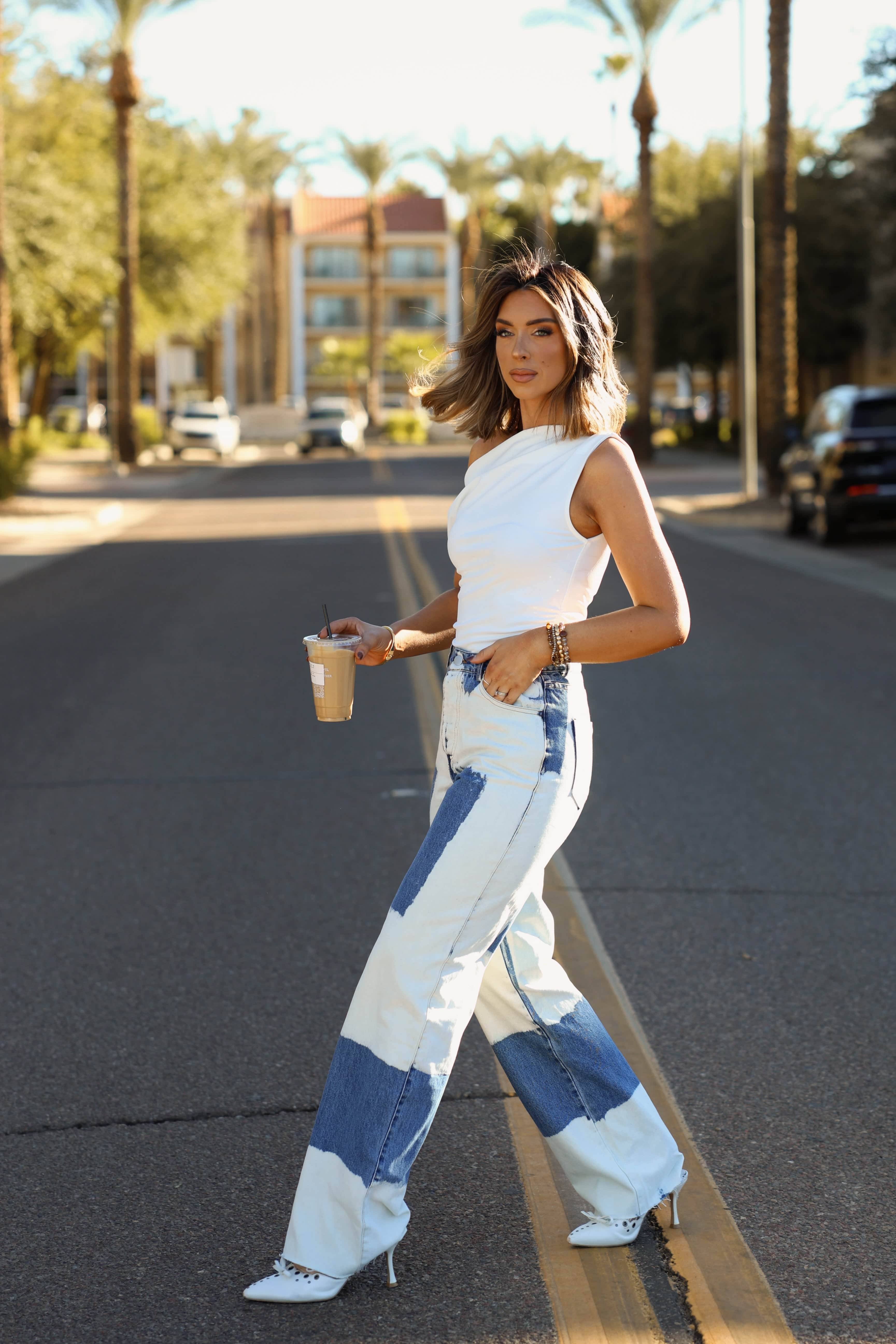 High Waisted Tie Dye Denim