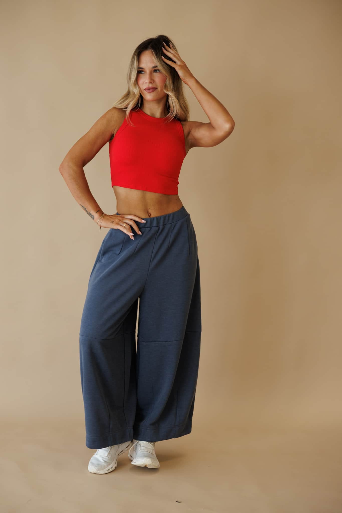 Blue Grey Barrel Sweatpants