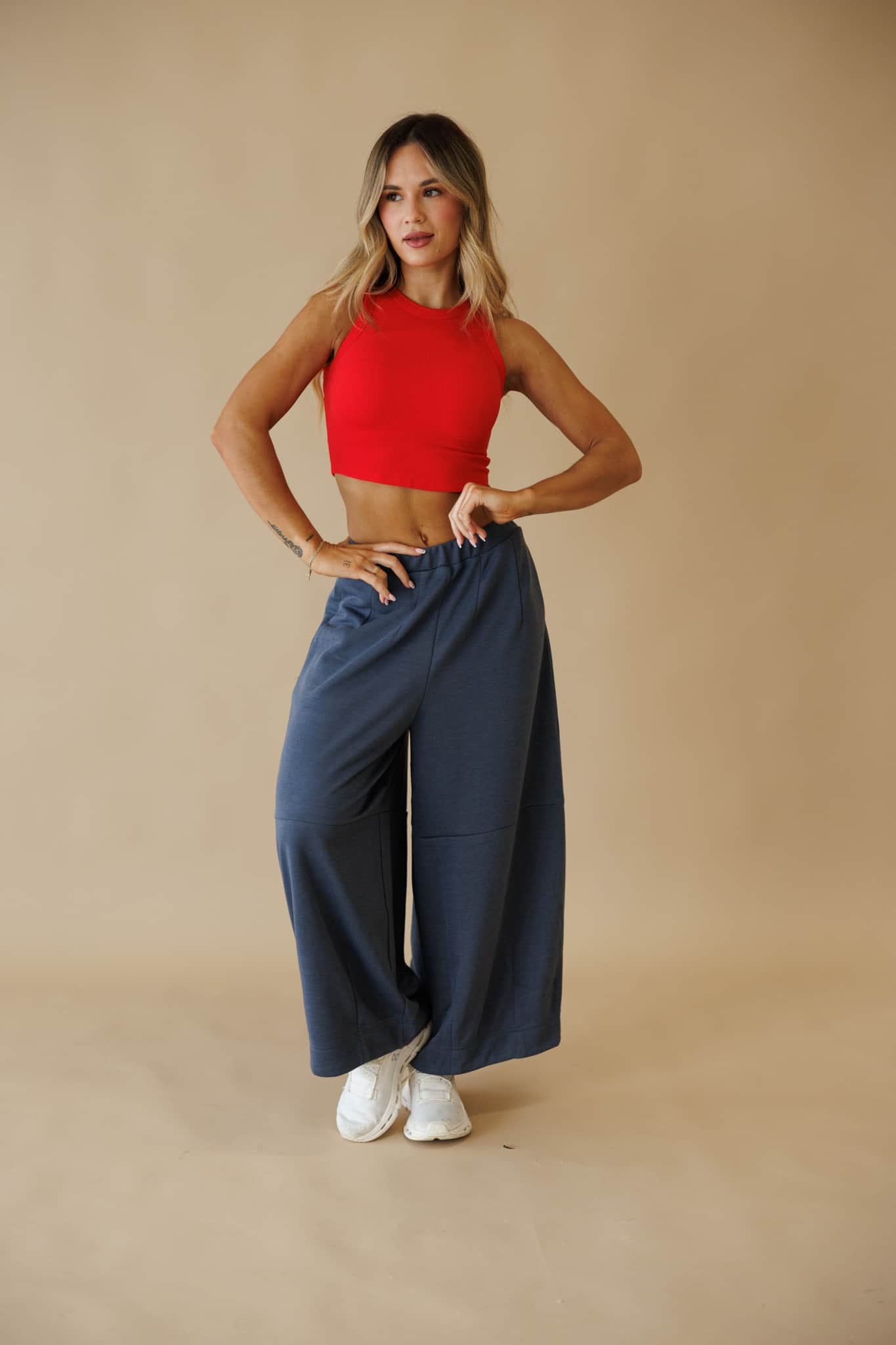 Blue Grey Barrel Sweatpants
