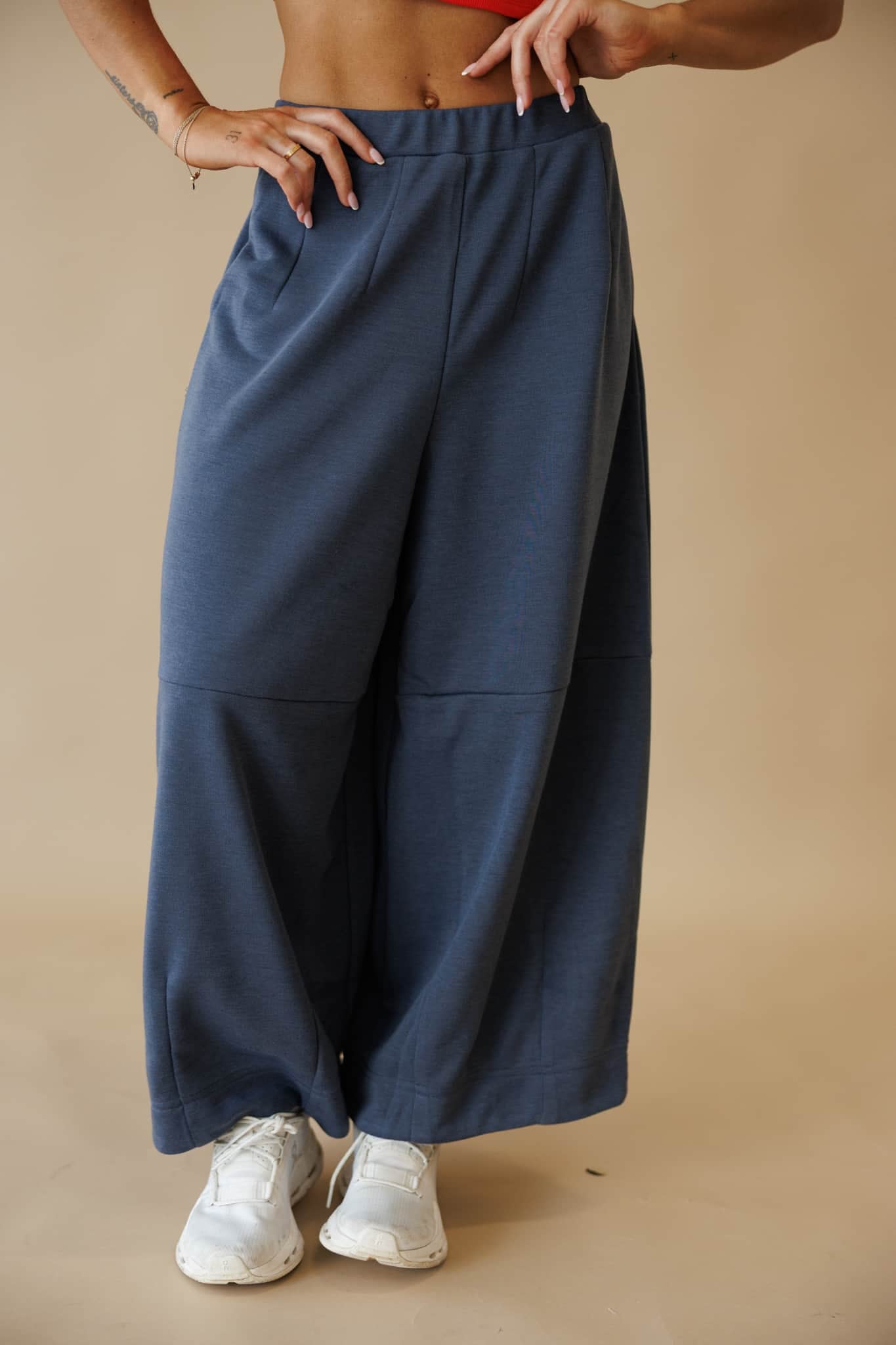 Blue Grey Barrel Sweatpants