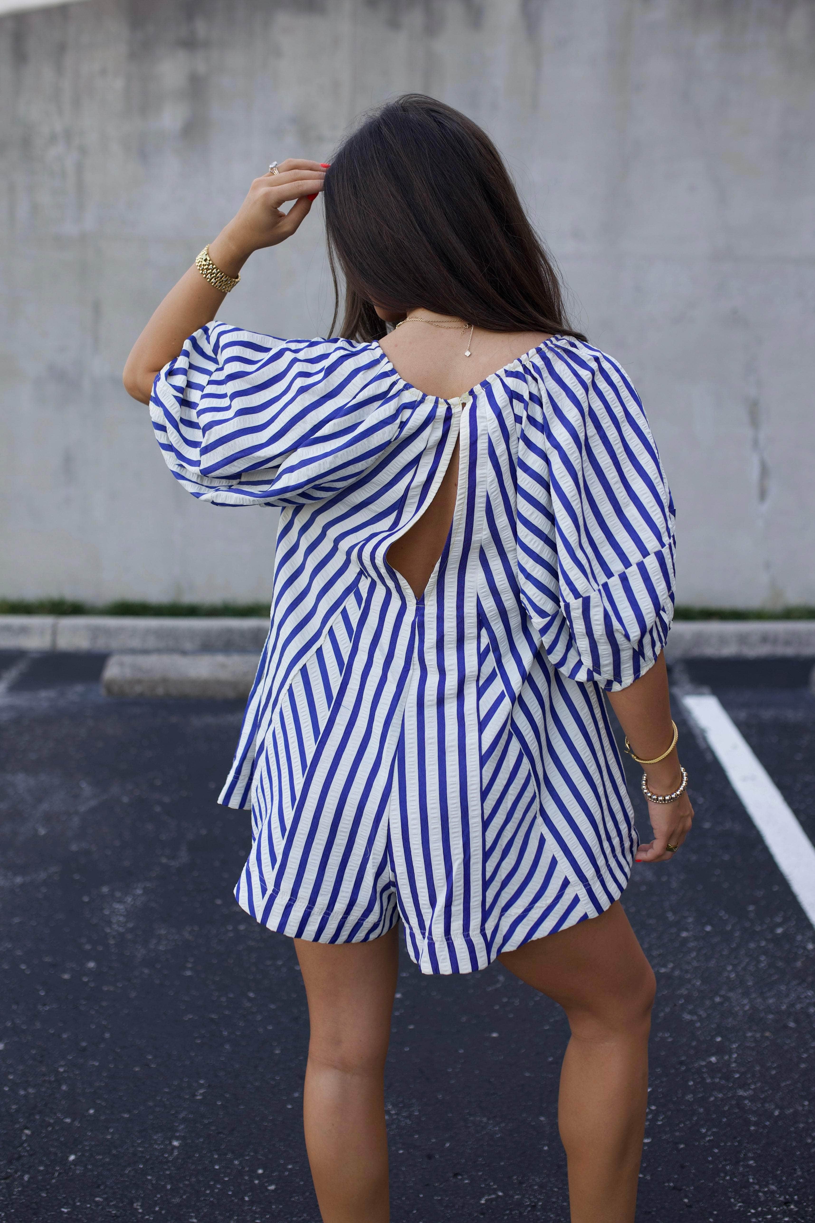 Royal Striped Romper