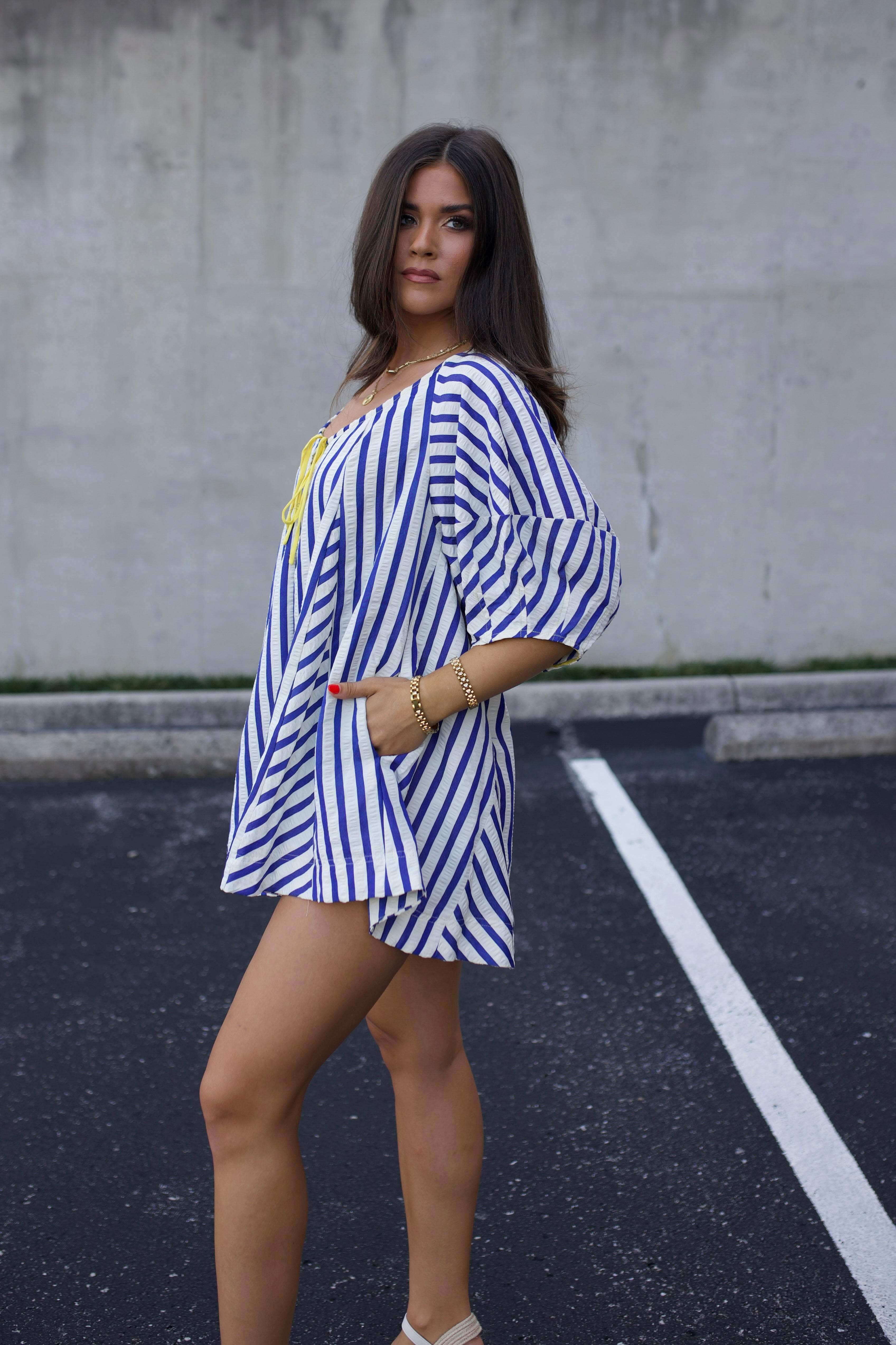 Royal Striped Romper