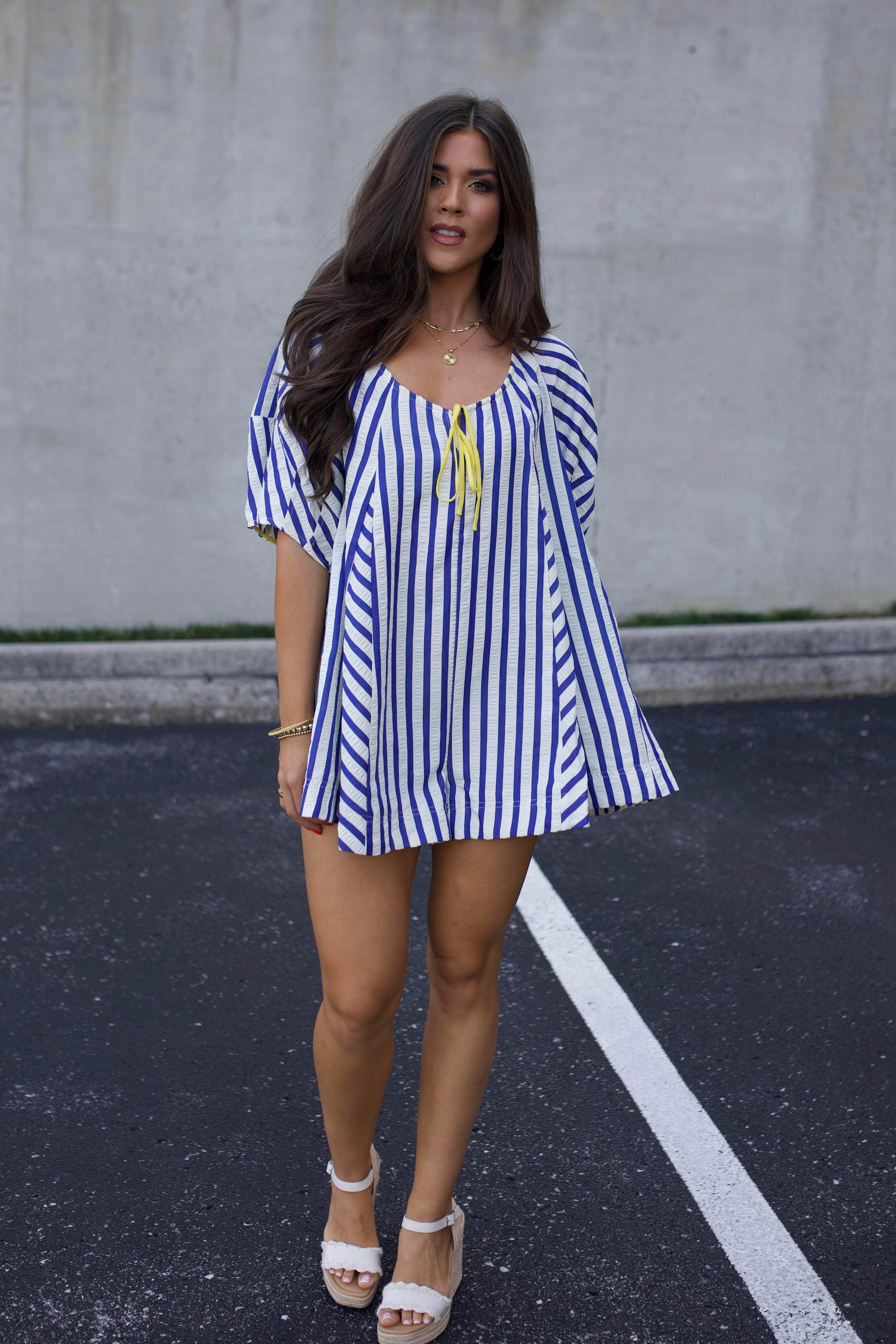 Royal Striped Romper