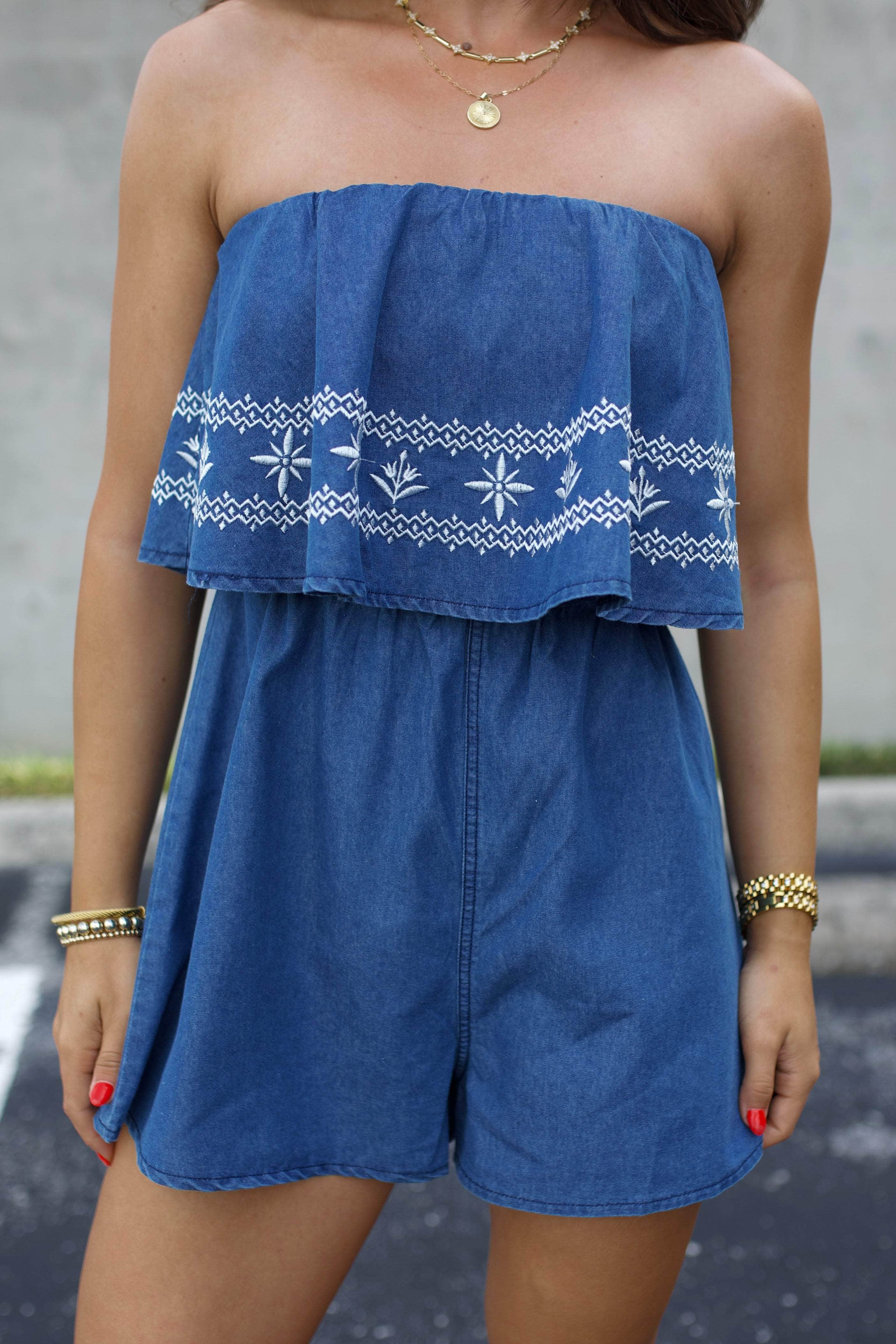 Indie Denim Romper