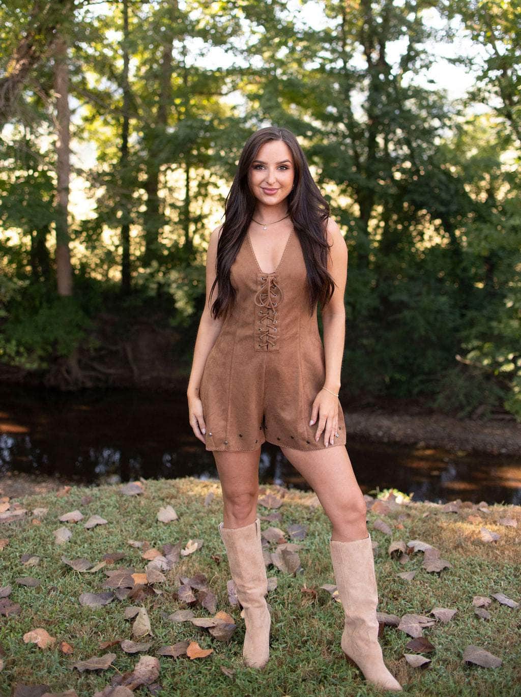 Cowgirl Crush Suede Romper
