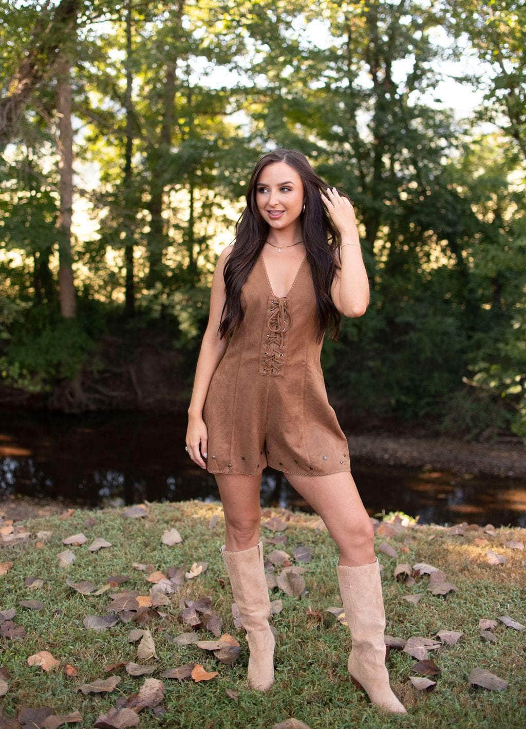 Cowgirl Crush Suede Romper
