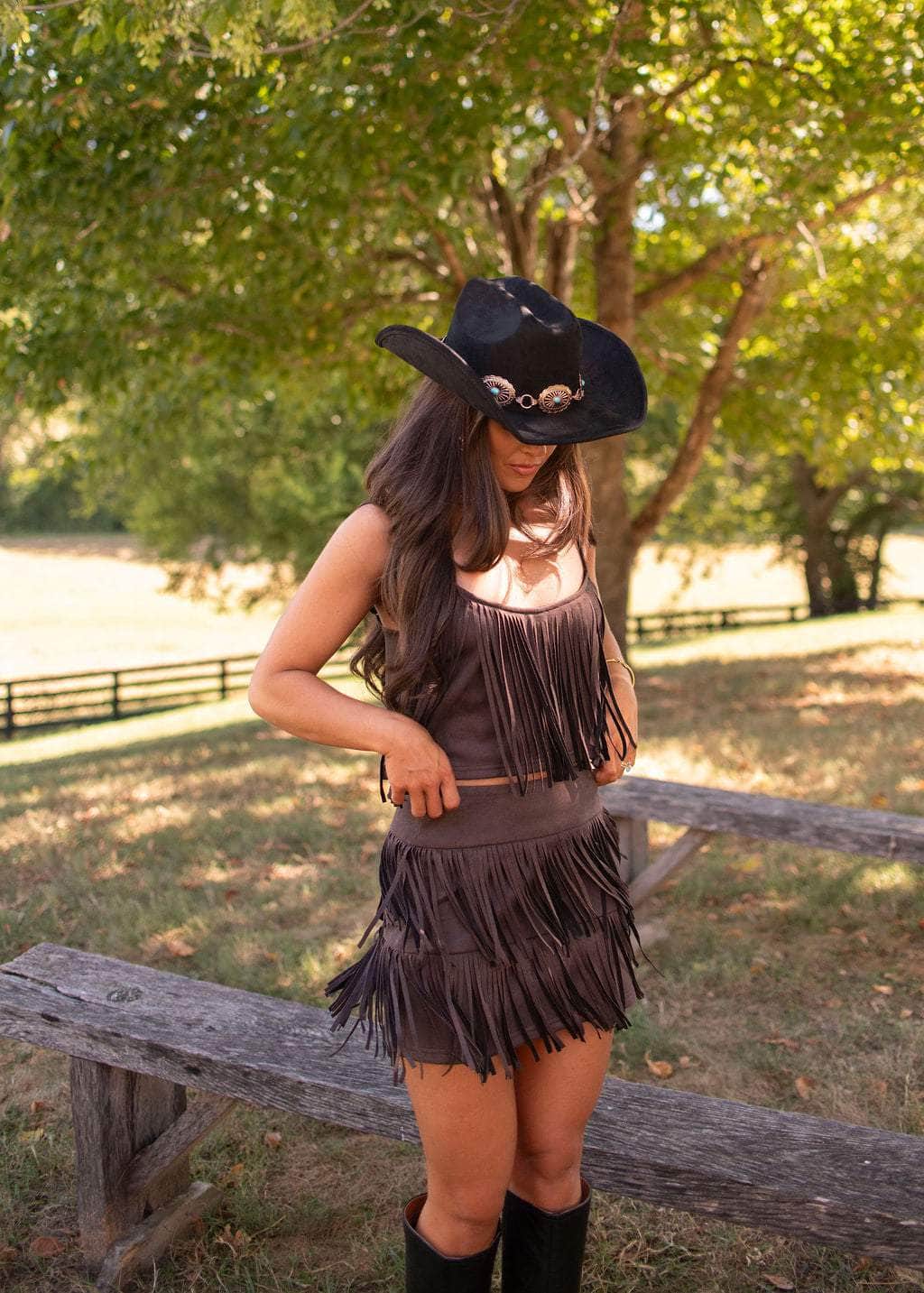 Fringe Suede Skirt for Women | Lane 201