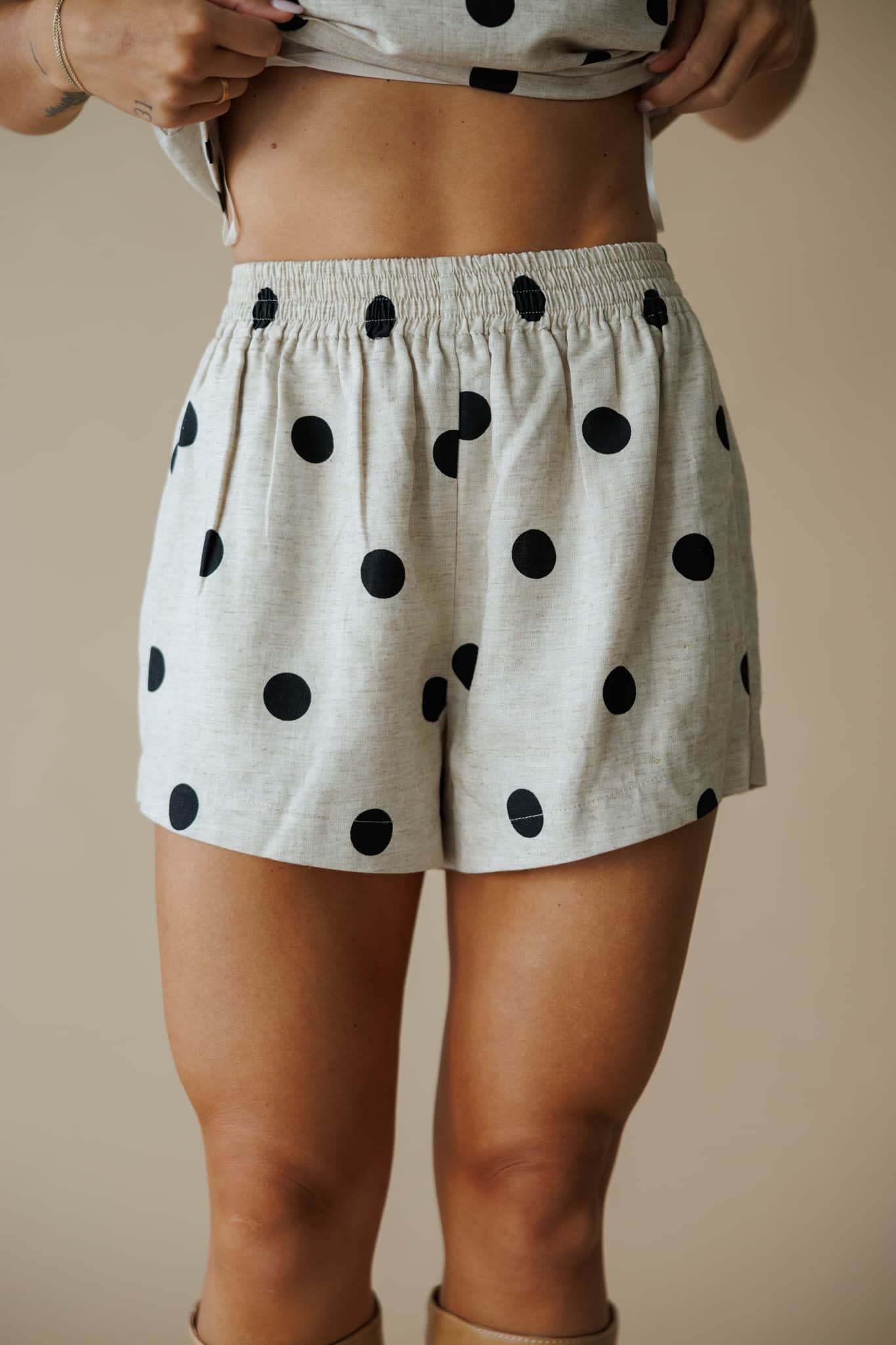 Linen Polka Dot Shorts