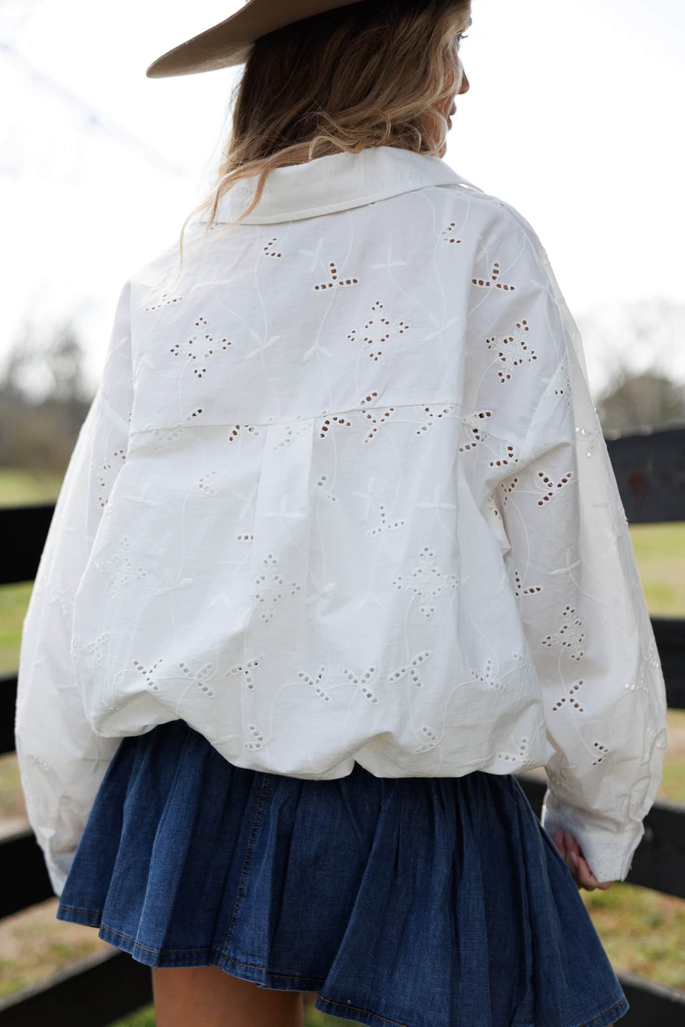 Layered Eyelet Blouse