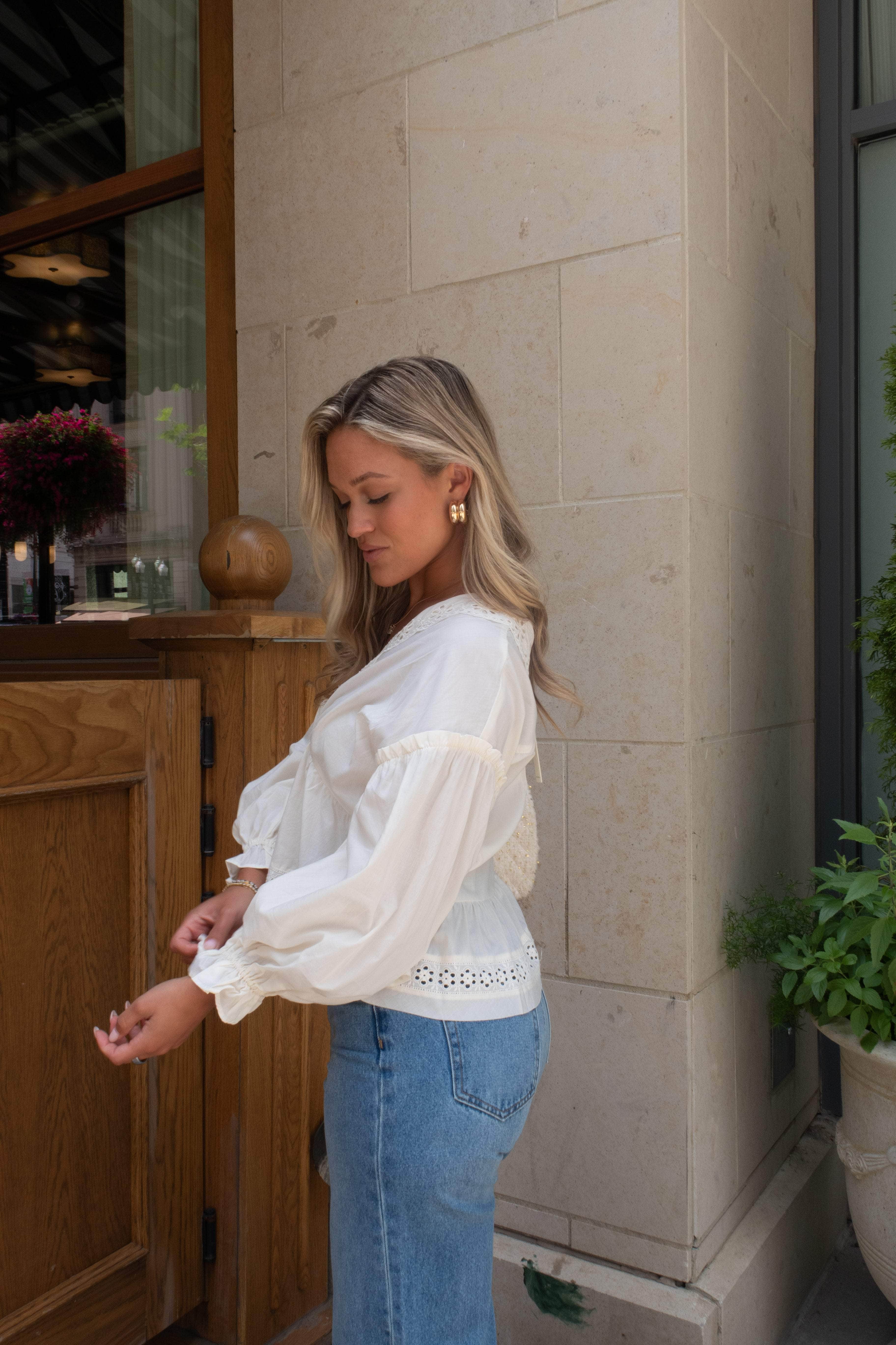 Ivory Lane Eyelet Top