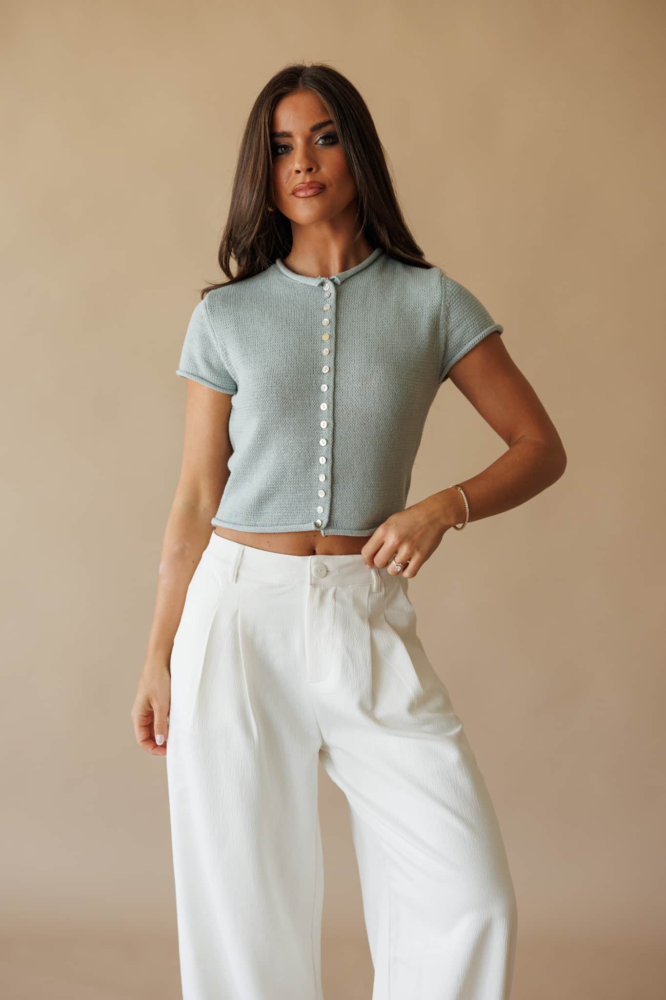 Closet Classic Button Top