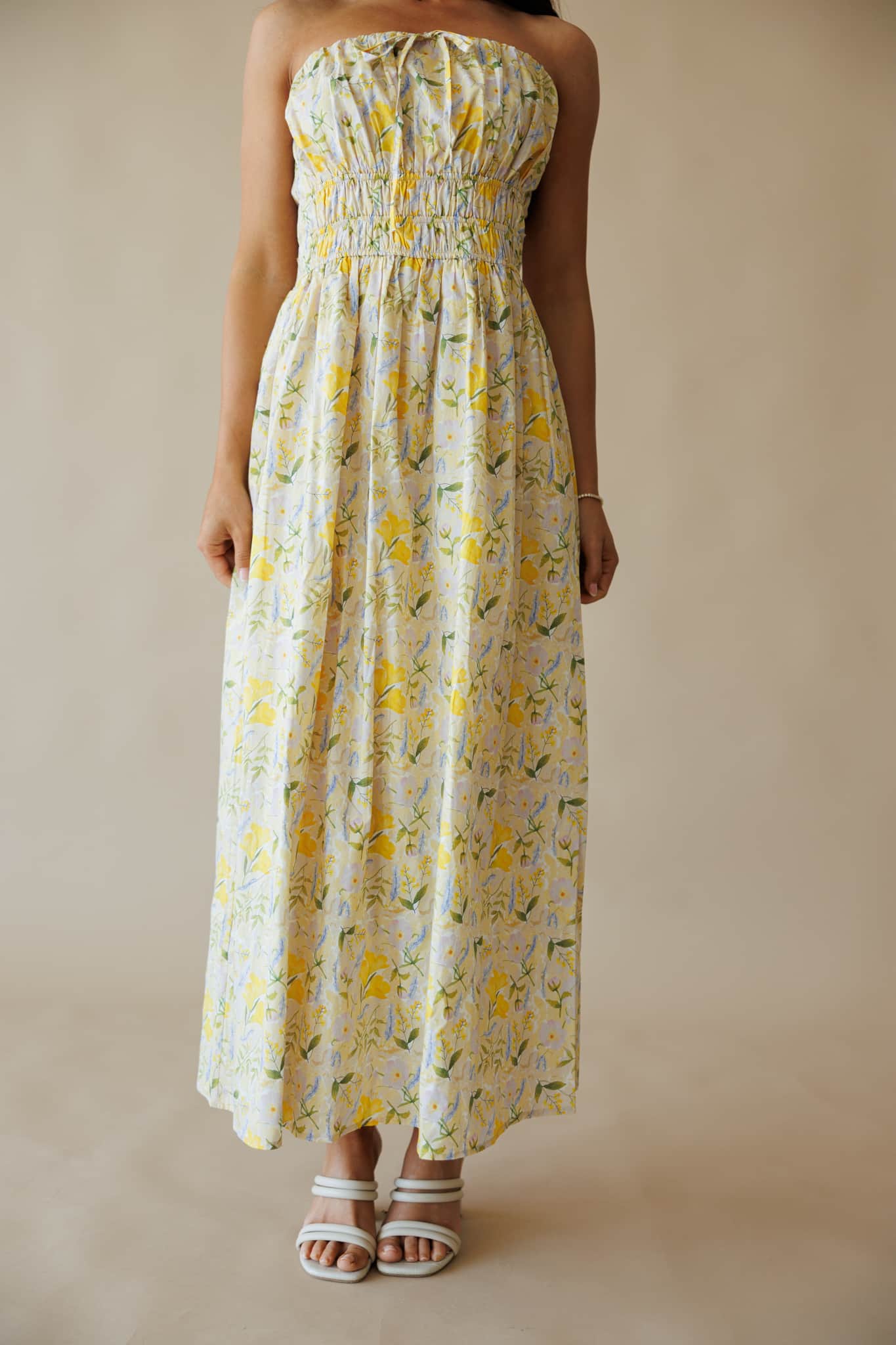 Lemon Blossom Tube Cotton Dress