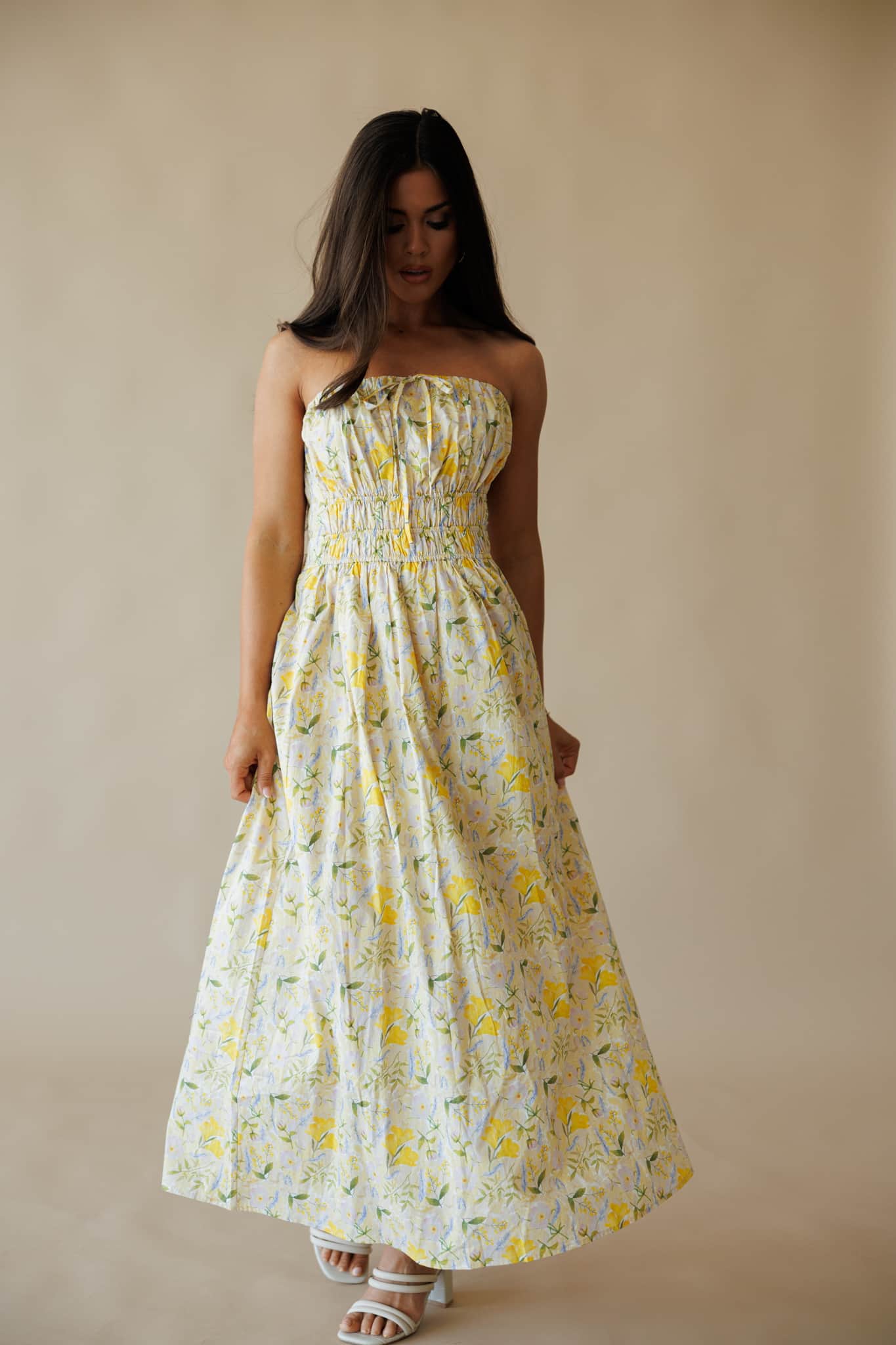 Lemon Blossom Tube Cotton Dress