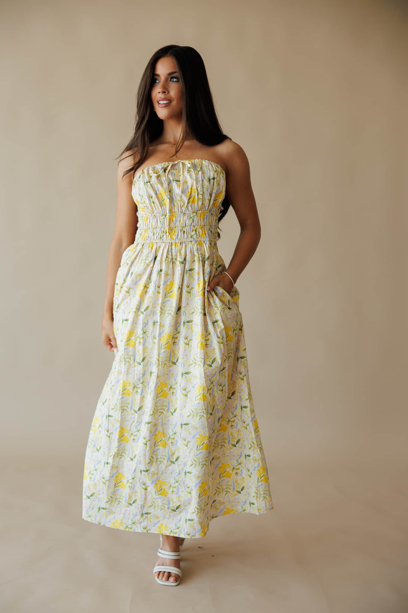 Lemon Blossom Tube Cotton Dress