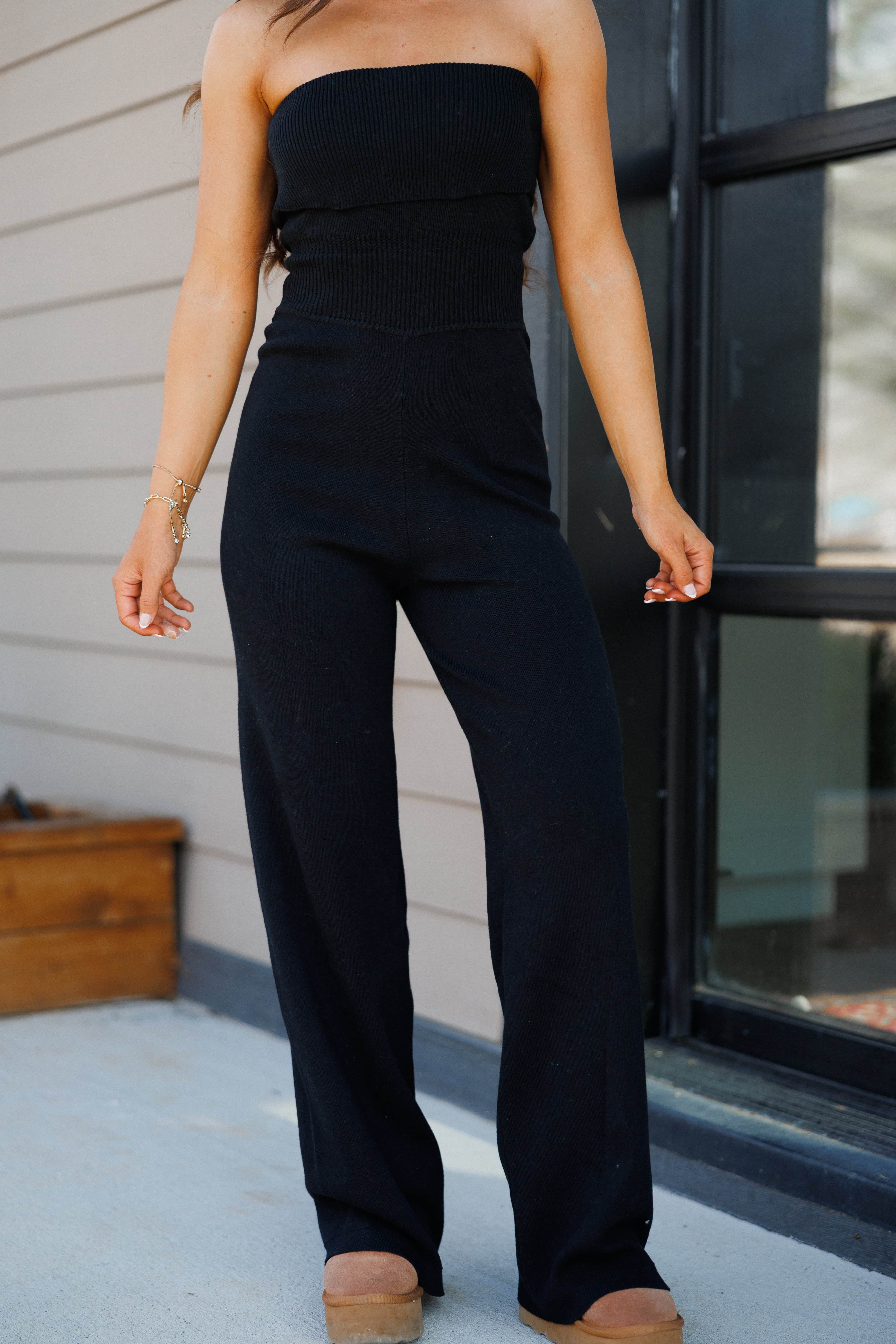 Bandeau Knit Sweater Jumpsuit