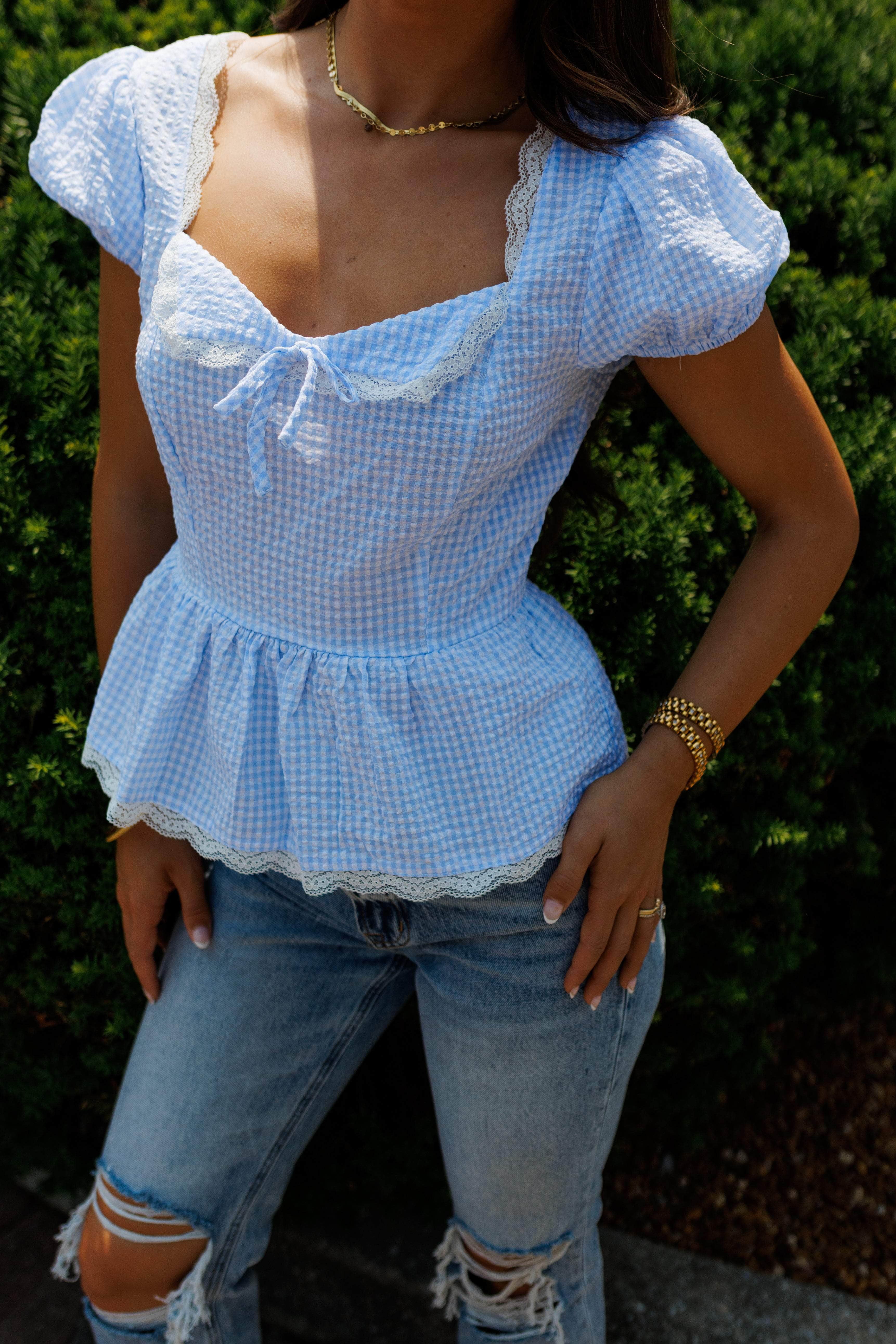 Gingham Grace Top