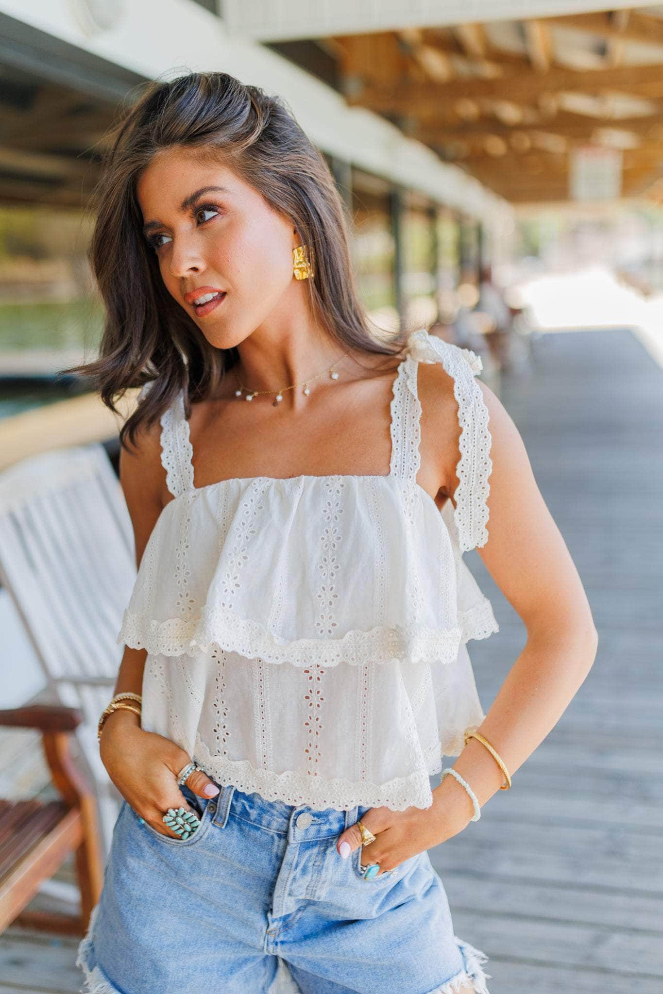 Cottage Kiss Eyelet Top