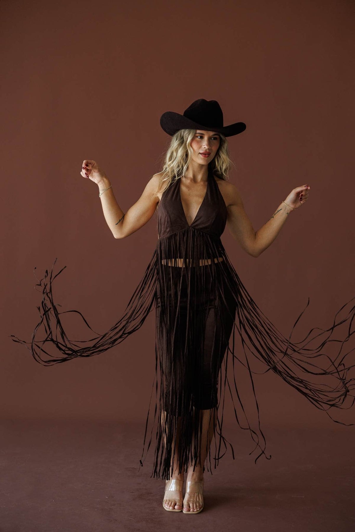 Lariat Fringe Halter Top