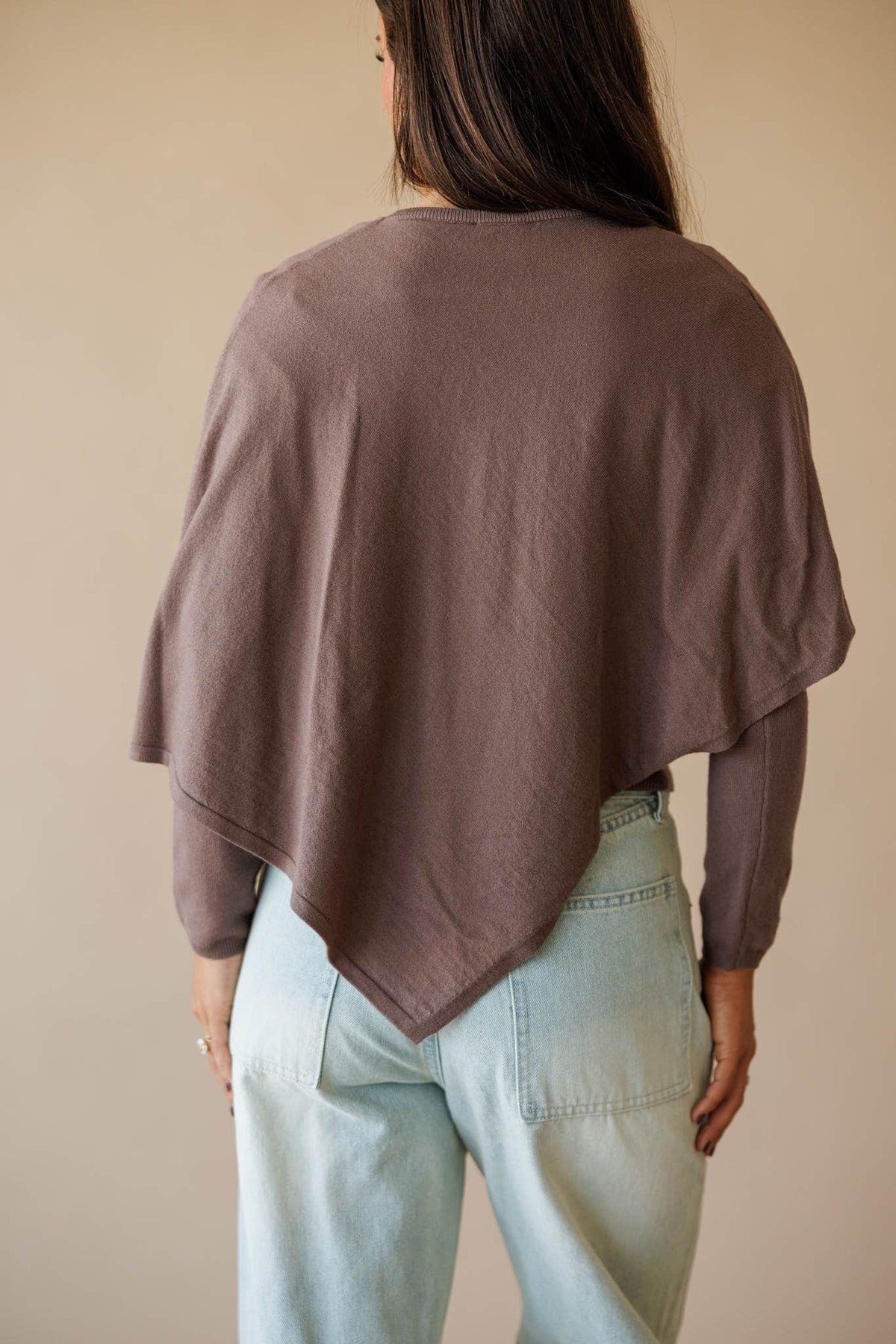 Mocha layered knit sweater