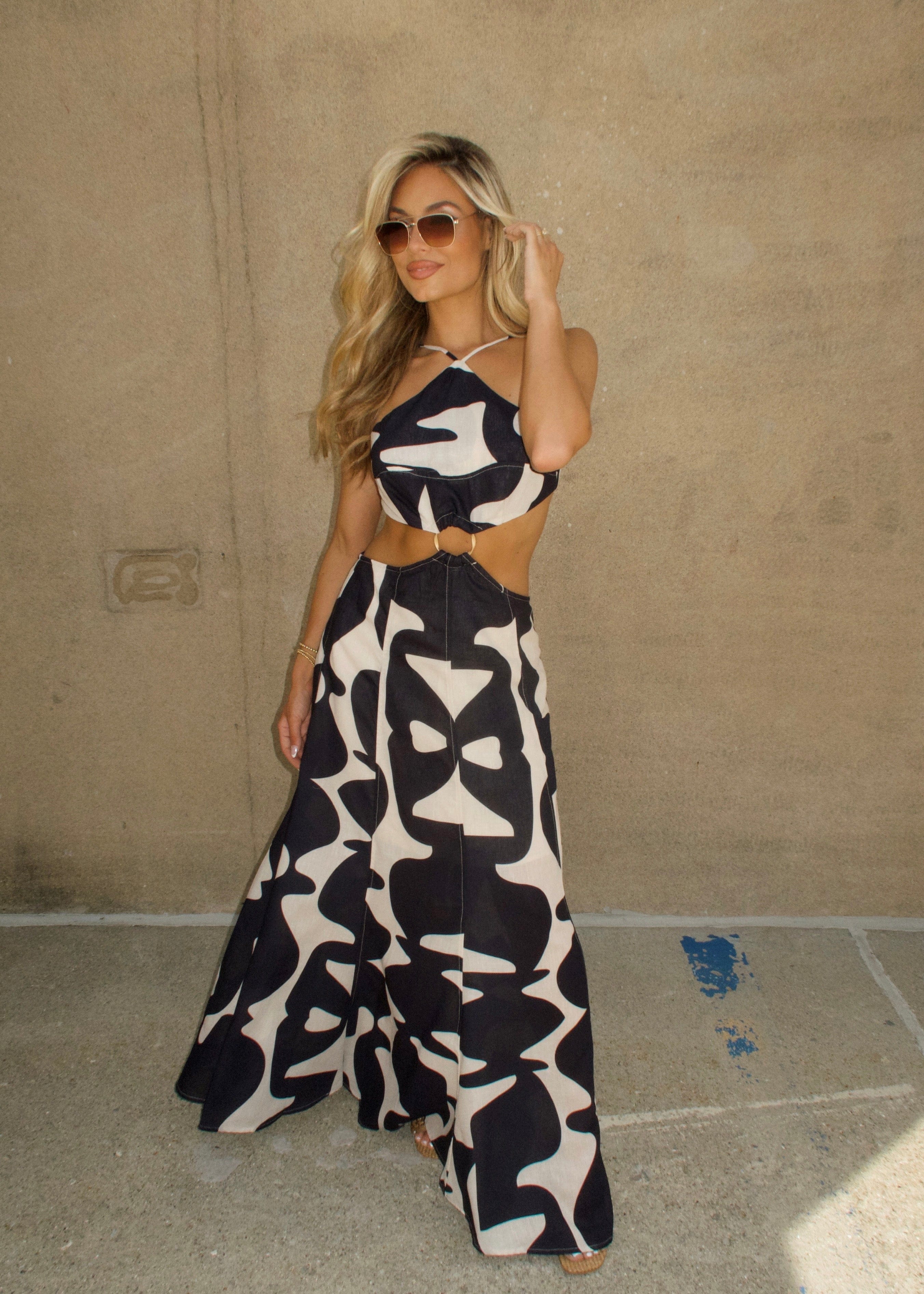 LD10325 taupe floral maxi dress Luxxel