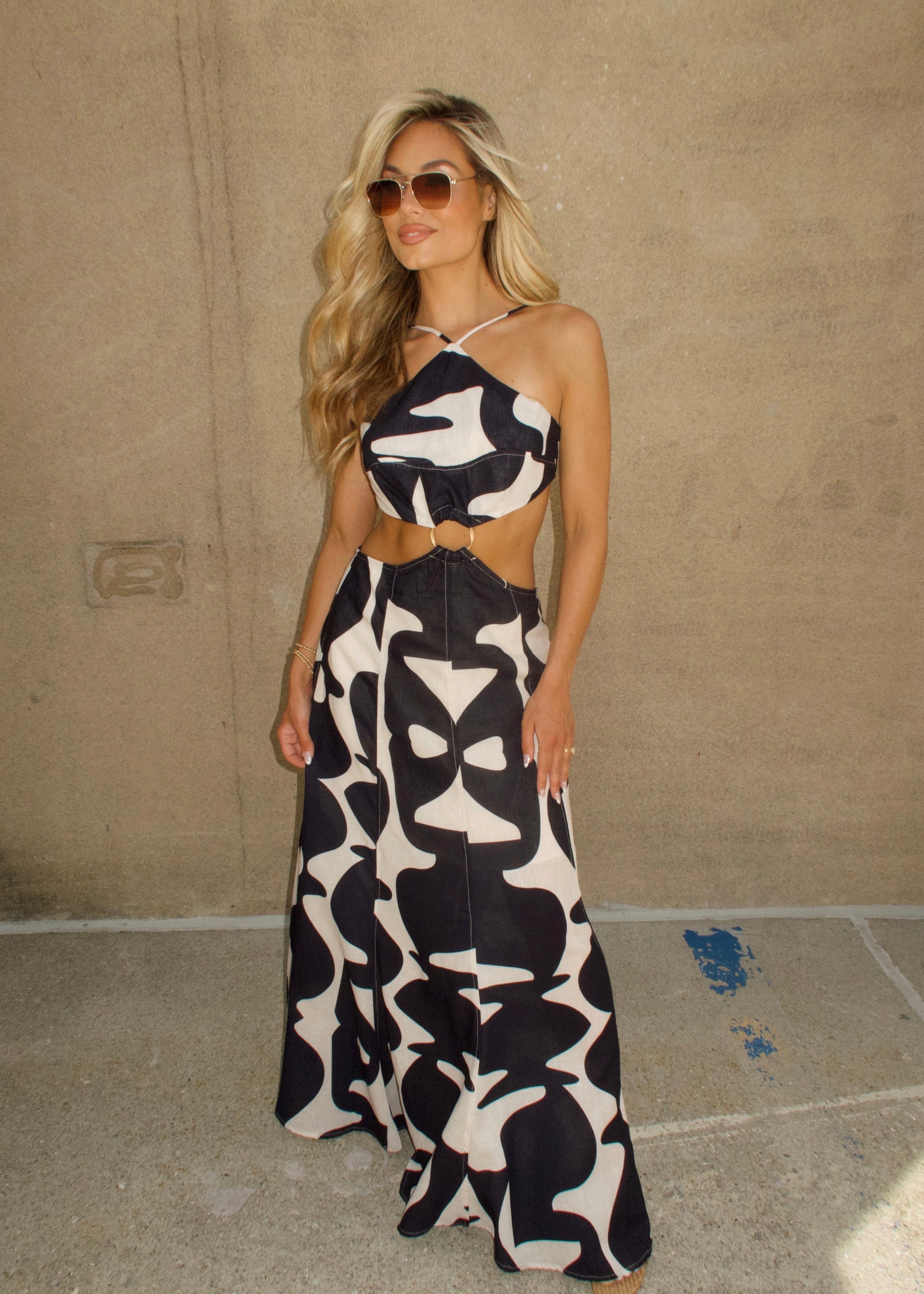 LD10325 taupe floral maxi dress Luxxel