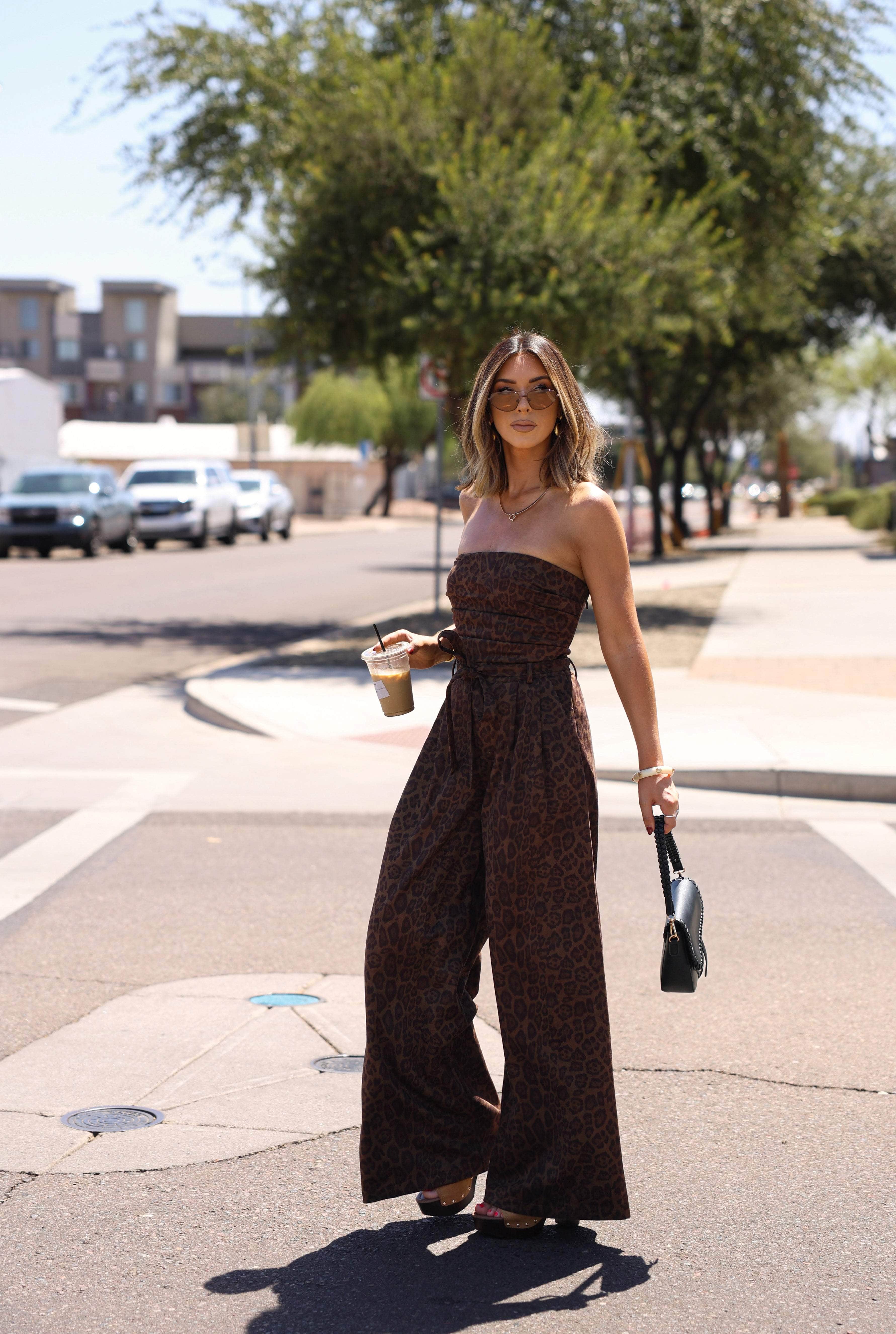 Leopard Suede jumpsuit